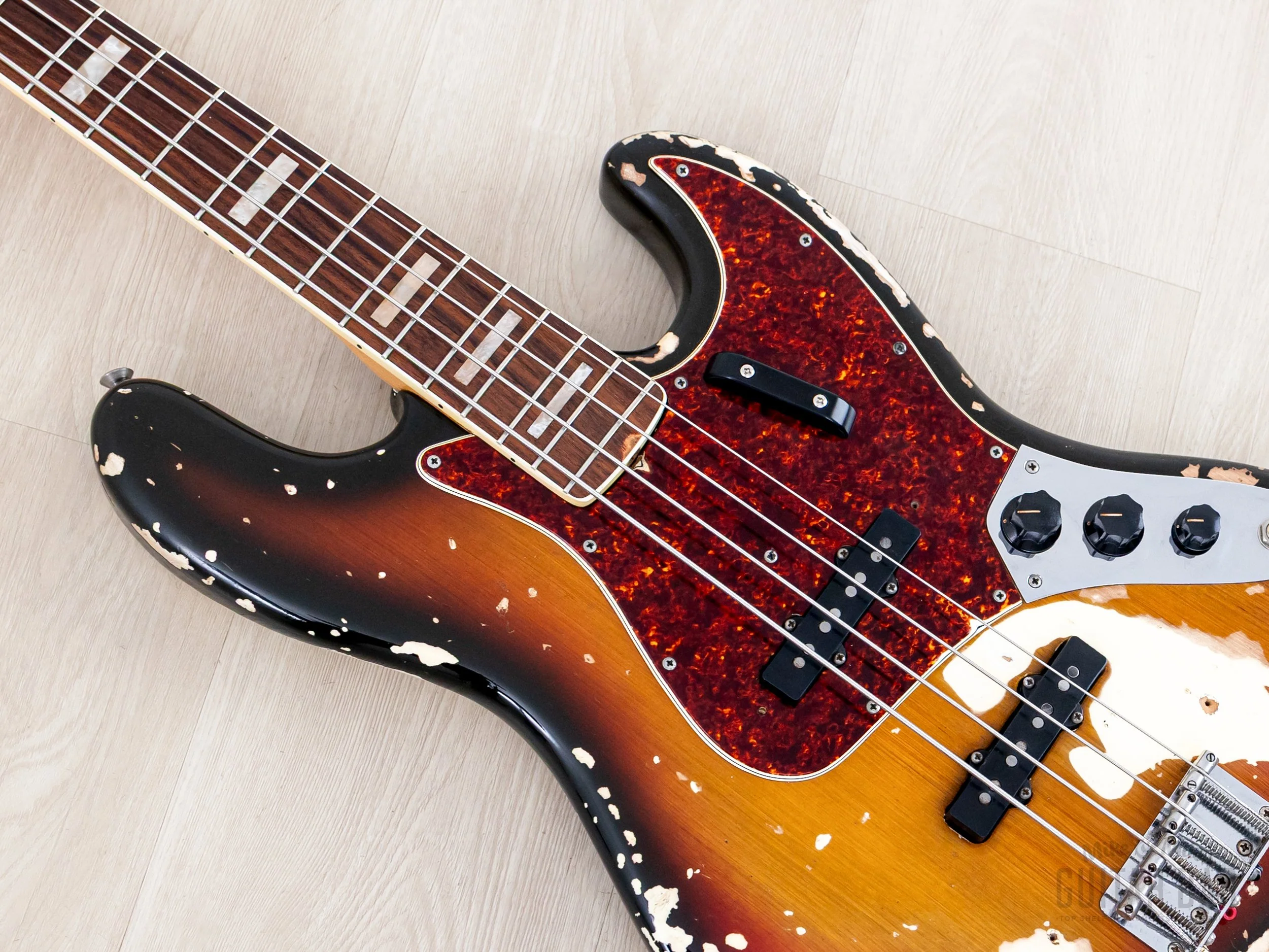 1969 Fender Jazz Bass Sunburst Faux Burst Vintage Bass w/ Case - Image 7