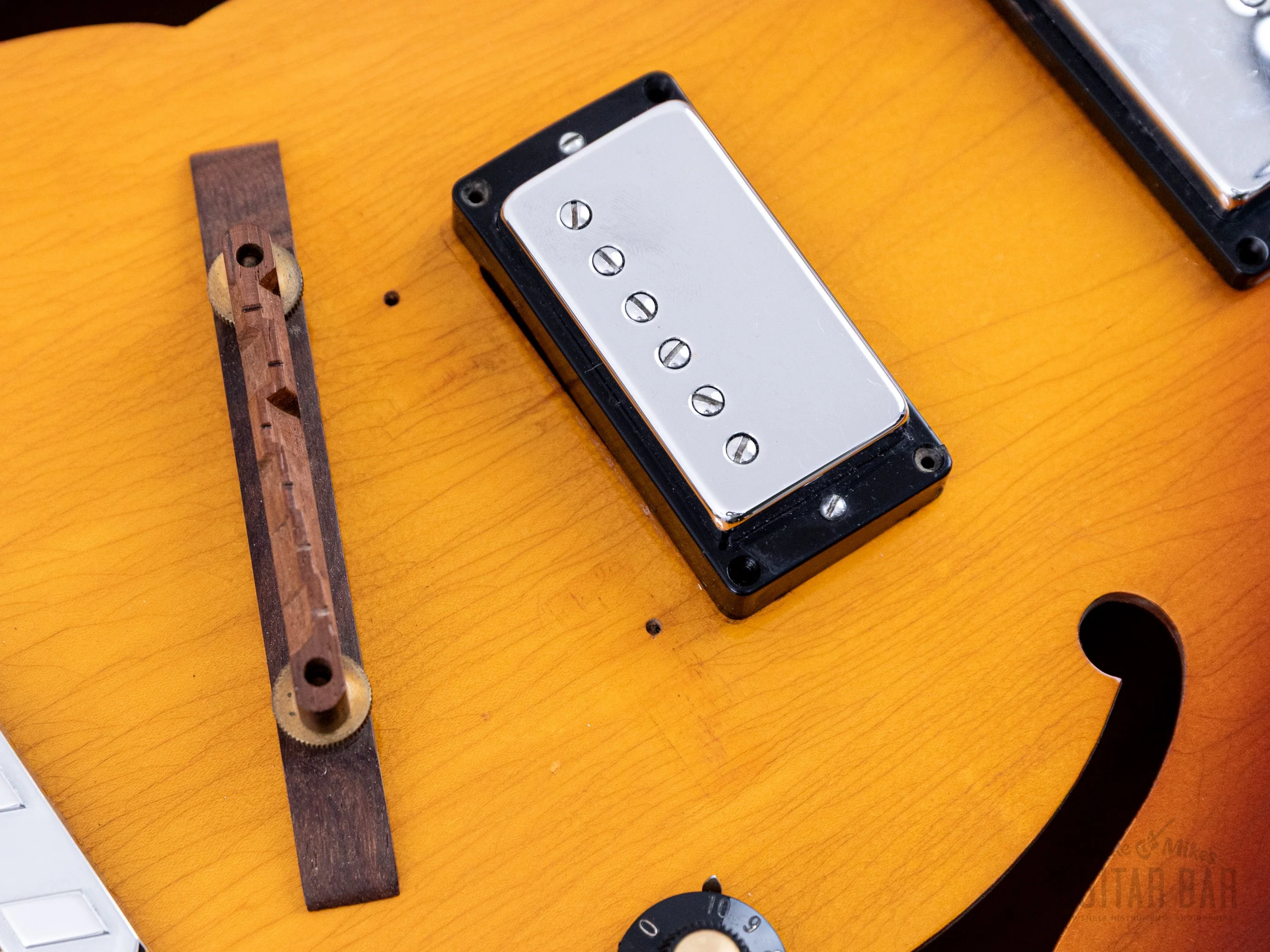 1969 Gibson ES-175 D Vintage Hollowbody Guitar Ice Tea Sunburst w/ Pre-T Top Patent Stickers, Case - Image 20