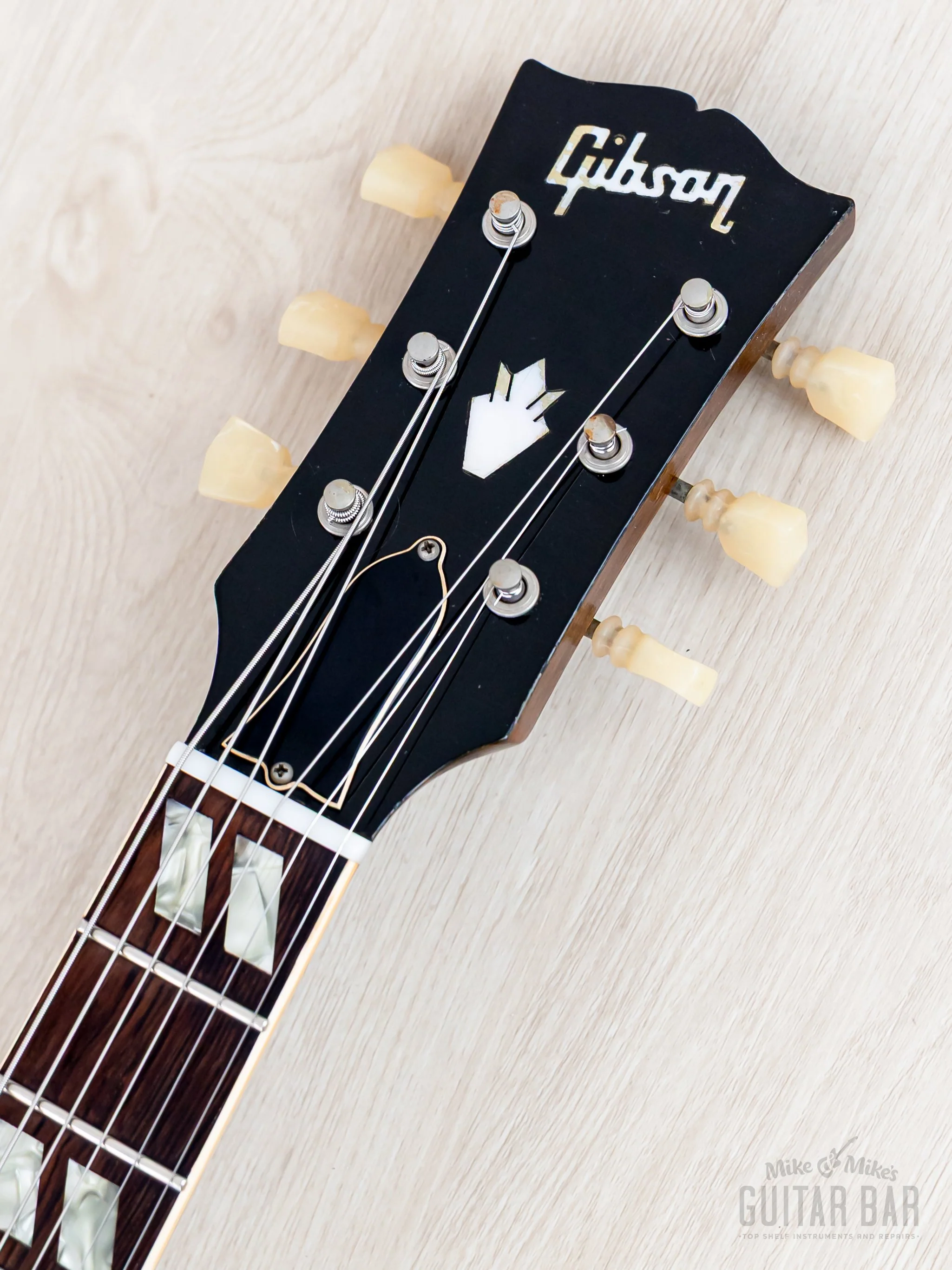 1969 Gibson ES-175 D Vintage Hollowbody Guitar Ice Tea Sunburst w/ Pre-T Top Patent Stickers, Case - Image 4