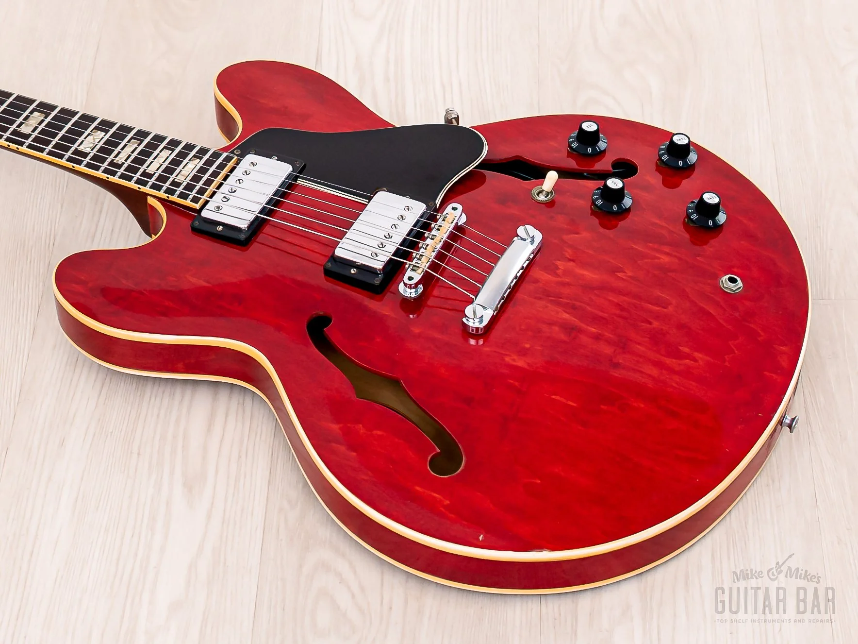 1969 Gibson ES-335 TDC Vintage Guitar Cherry, Stoptail Conversion w/ Pat # T Tops & Case - Image 10