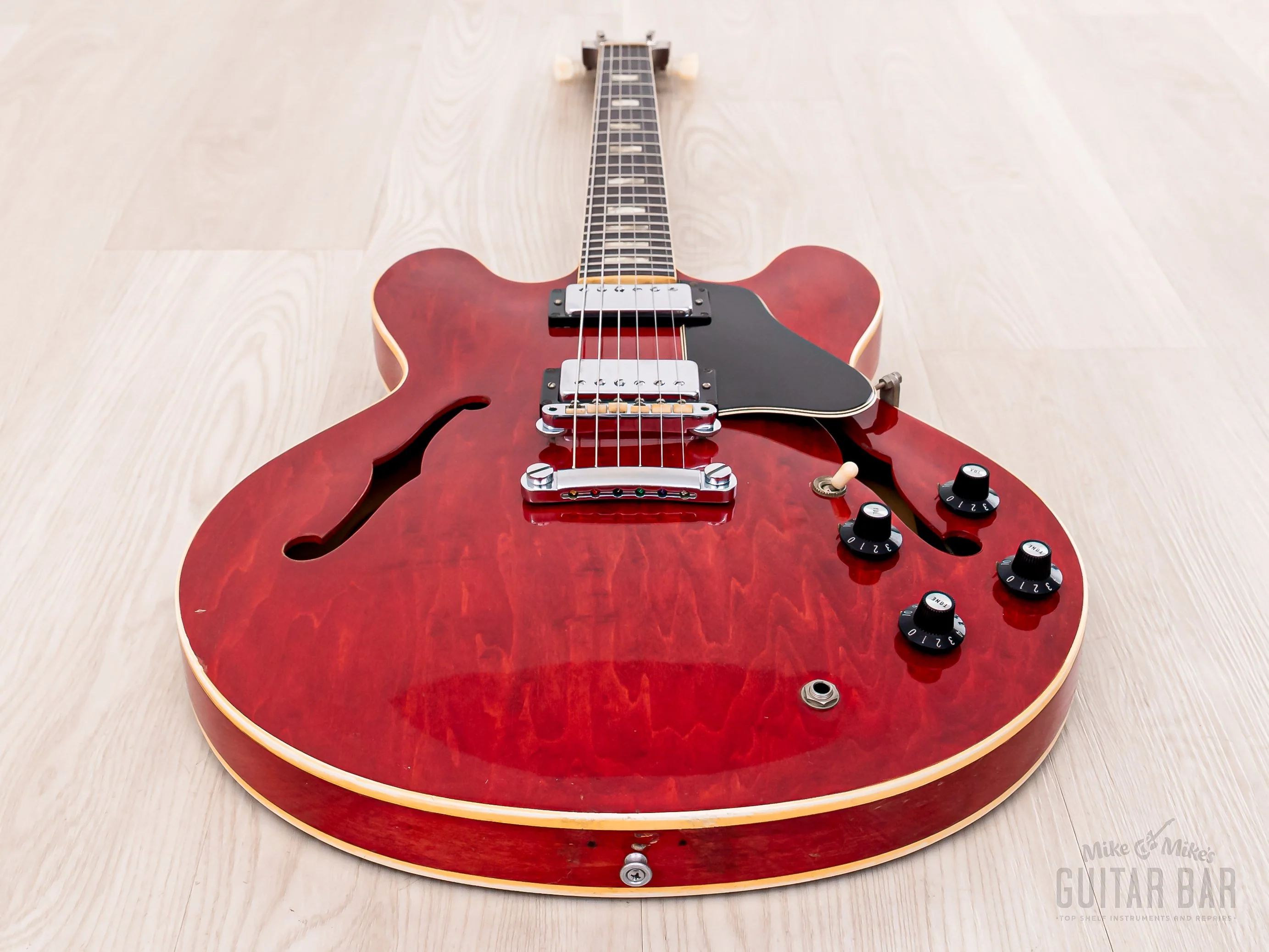 1969 Gibson ES-335 TDC Vintage Guitar Cherry, Stoptail Conversion w/ Pat # T Tops & Case - Image 11