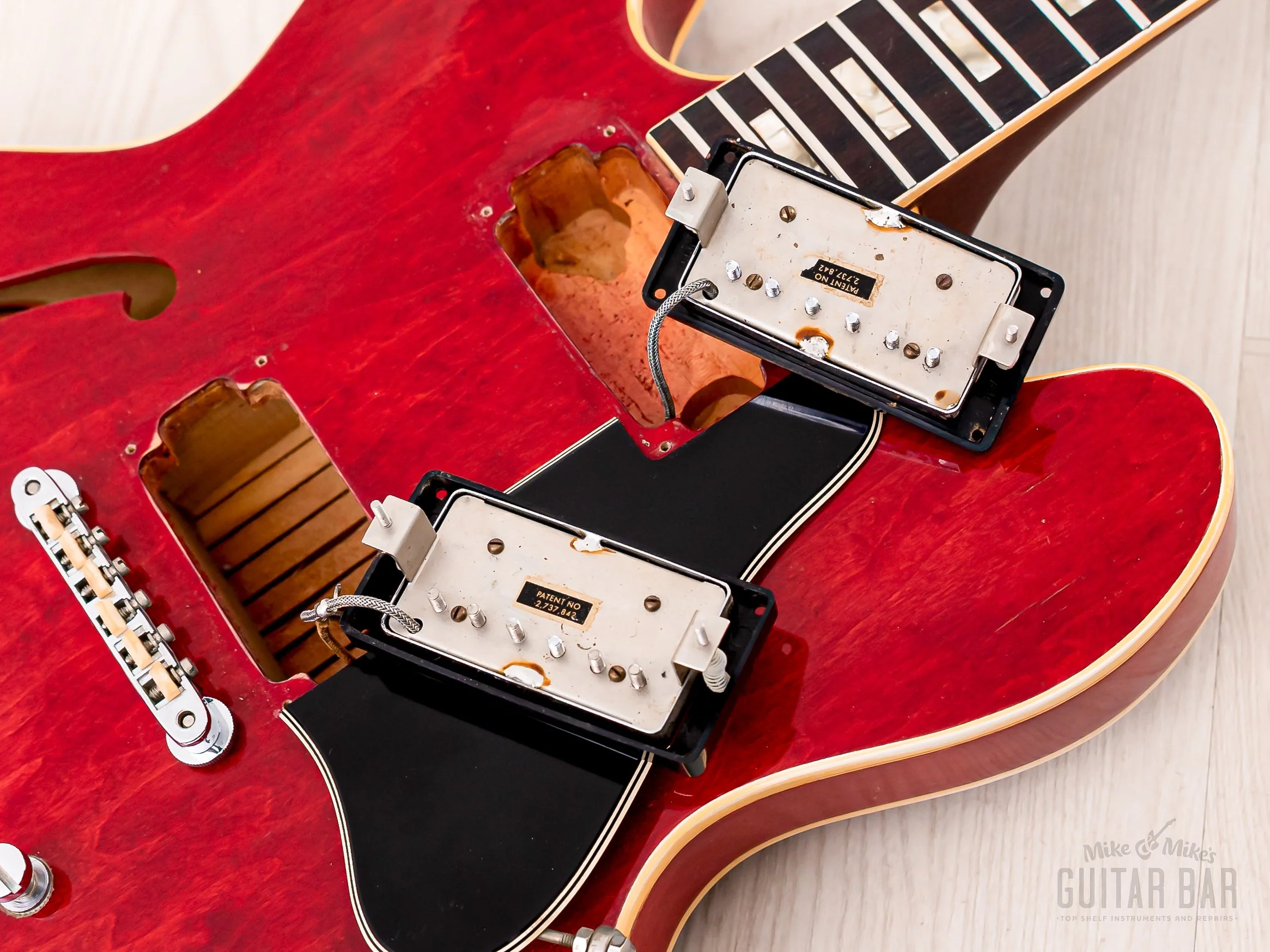 1969 Gibson ES-335 TDC Vintage Guitar Cherry, Stoptail Conversion w/ Pat # T Tops & Case - Image 16