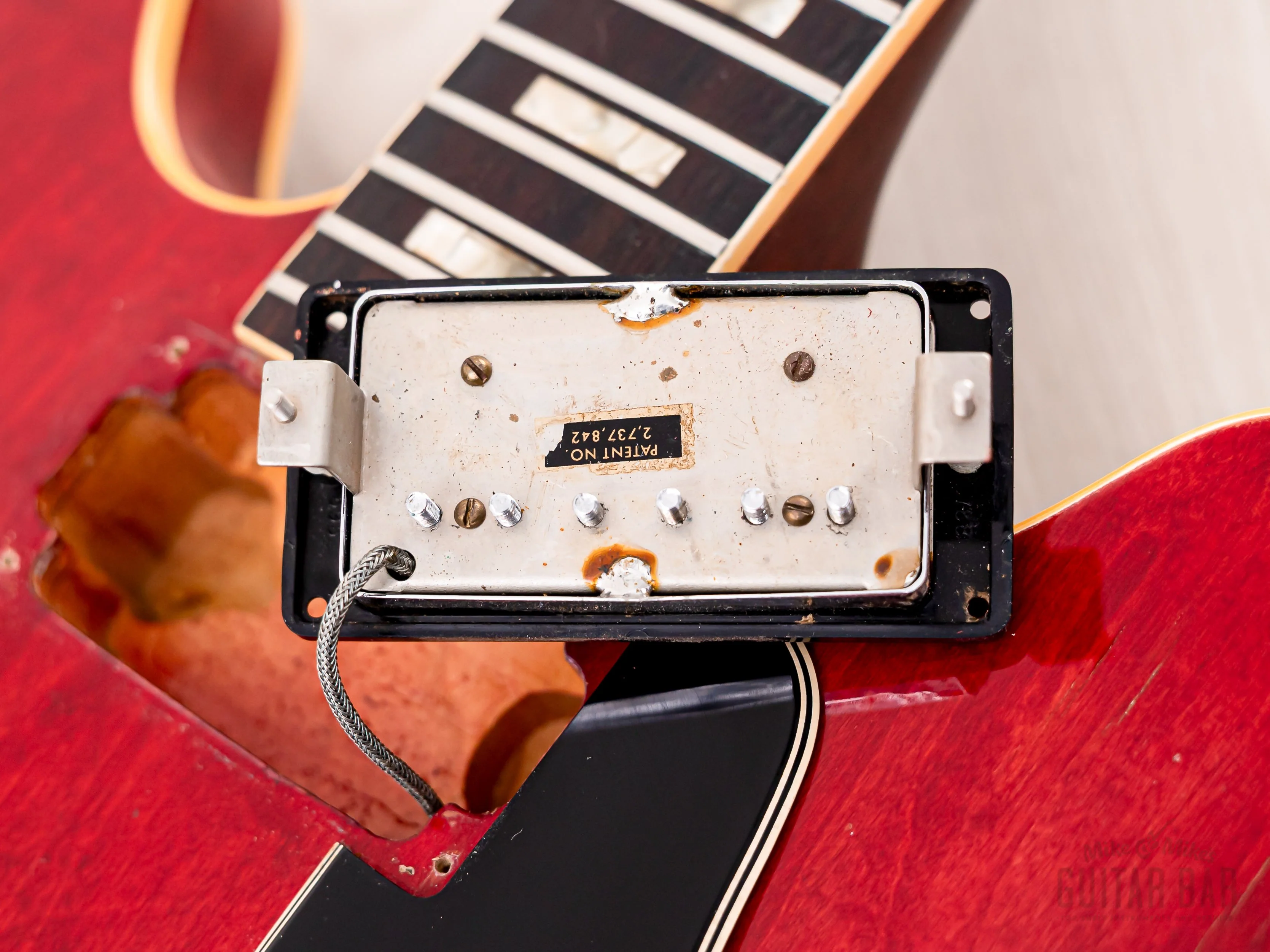1969 Gibson ES-335 TDC Vintage Guitar Cherry, Stoptail Conversion w/ Pat # T Tops & Case - Image 17