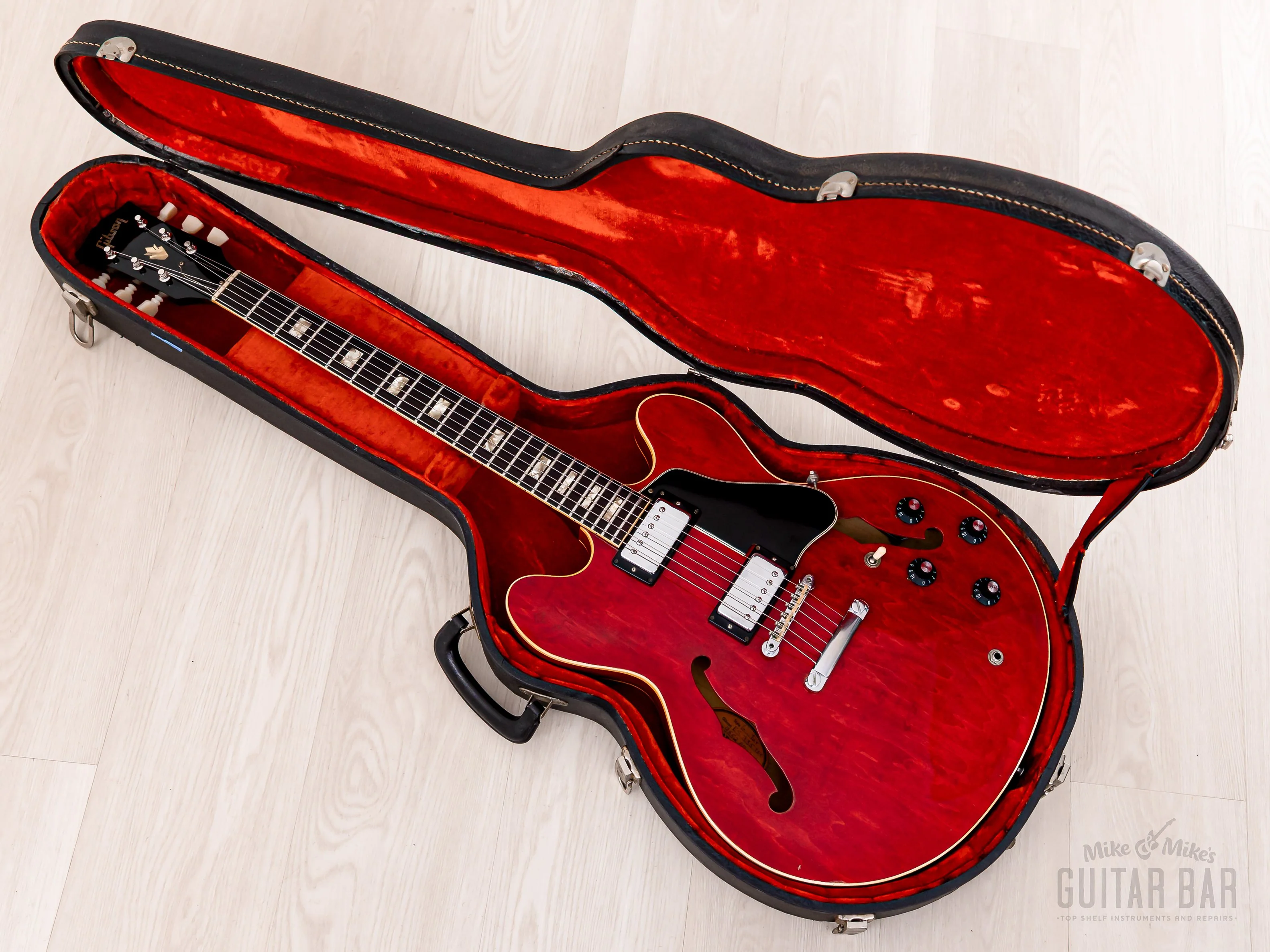 1969 Gibson ES-335 TDC Vintage Guitar Cherry, Stoptail Conversion w/ Pat # T Tops & Case - Image 20