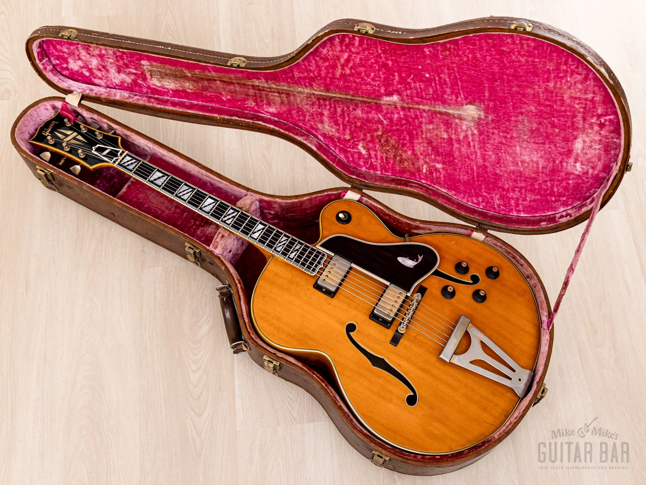 1969 Gibson Super 400 CES Vintage Archtop Electric Guitar Natural w/ T Tops & 1950s Lifton Case - Image 22