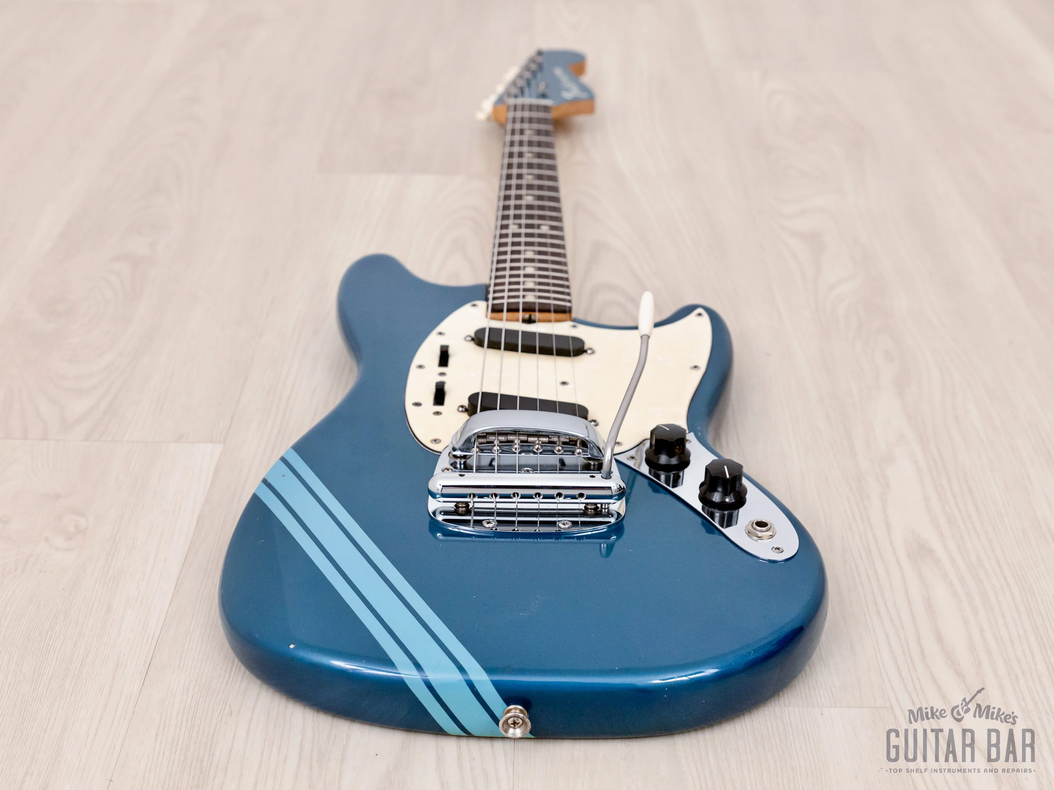 1970 Fender Competition Mustang Competition Burgundy + Headstock, Short Scale Vintage Guitar, 100% Original w/ Case - Image 11