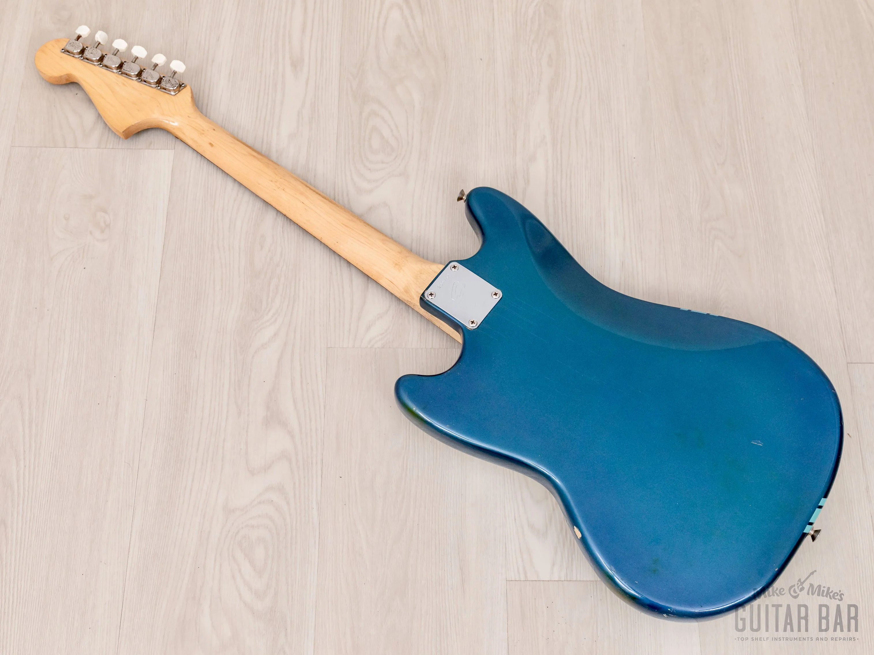 1970 Fender Competition Mustang Competition Burgundy + Headstock, Short Scale Vintage Guitar, 100% Original w/ Case - Image 13