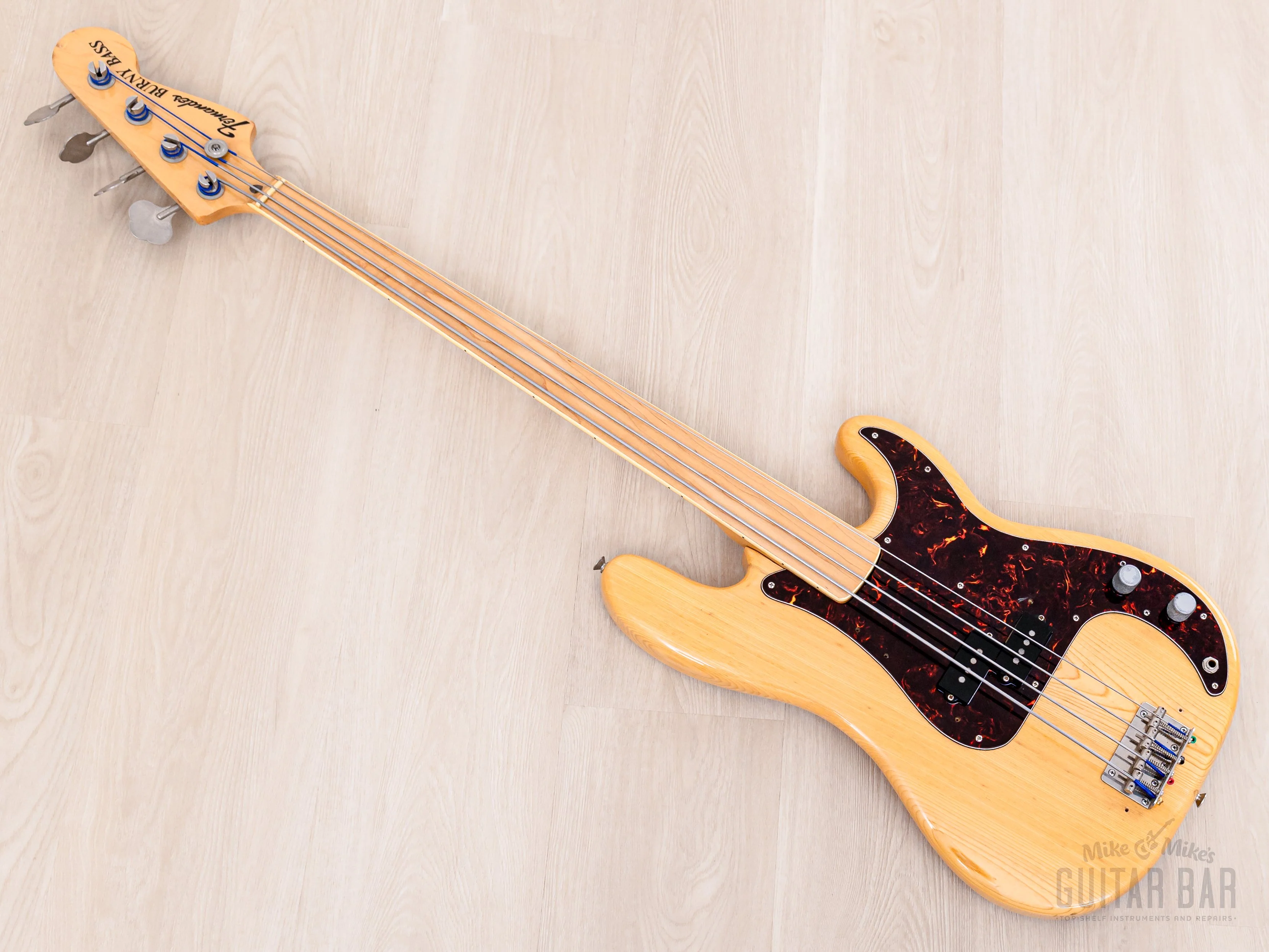 1970s Fernandes Burny Bass FPB-70FL Fretless Maple Board Vintage P Bass, 1 1/2" Nut, Japan - Image 11