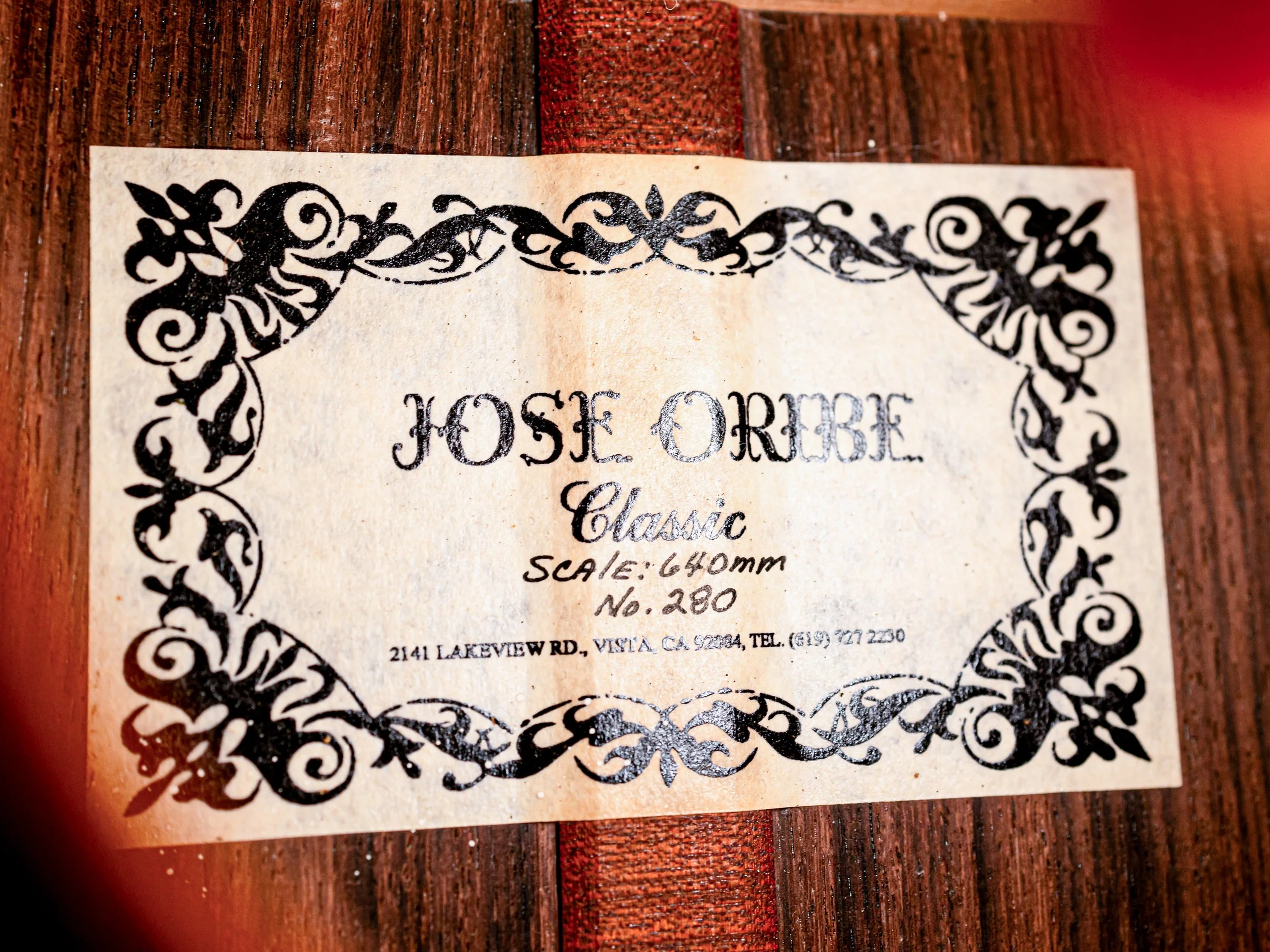 1970s Jose Oribe Classic 640mm Vintage Classical Guitar, Cedar & Rosewood w/ Case, Hangtag - Image 6