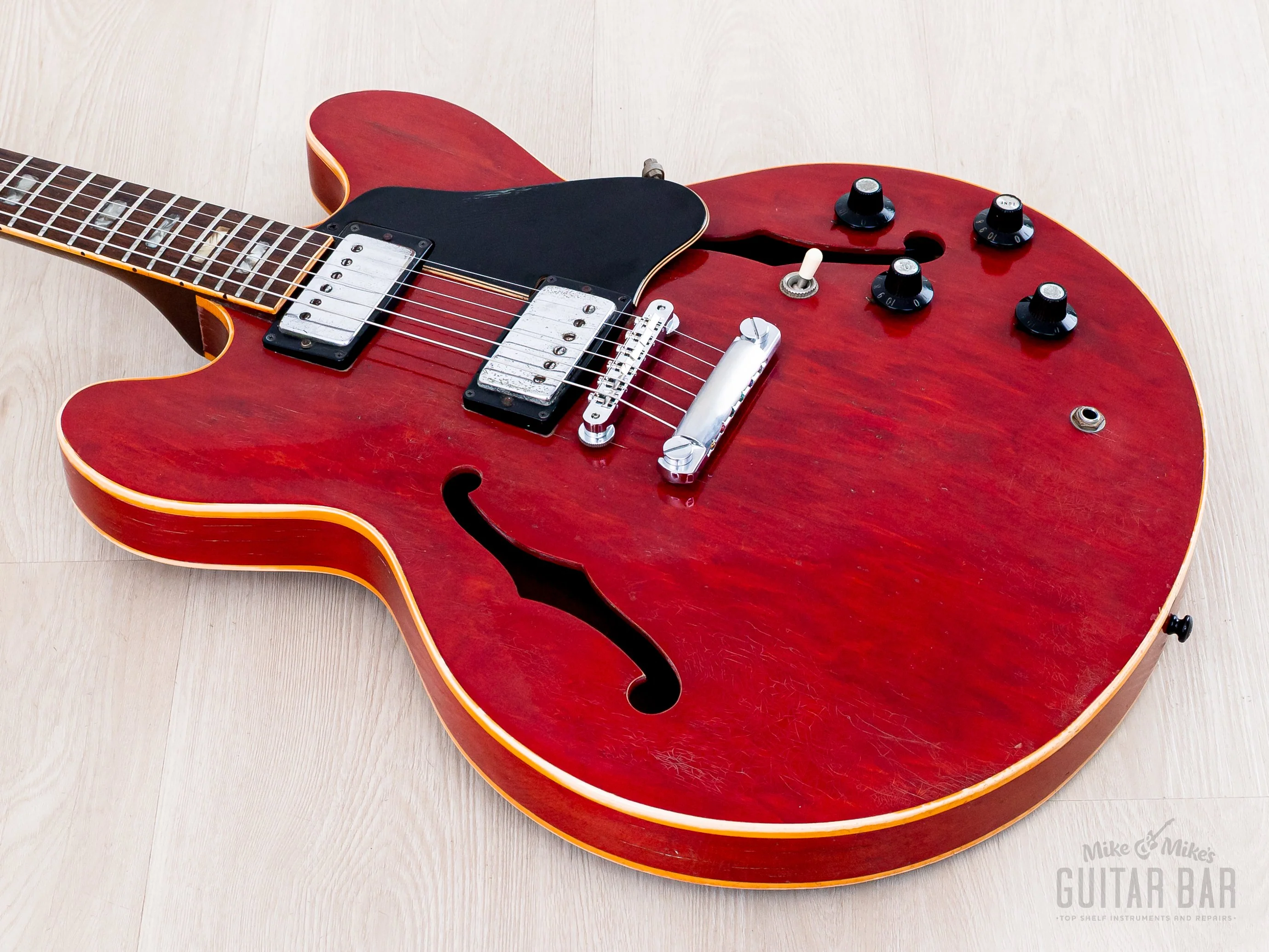 1971 Gibson ES-335 TDC Vintage Semi-Hollow Guitar Cherry w/ T Tops, Case - Image 10