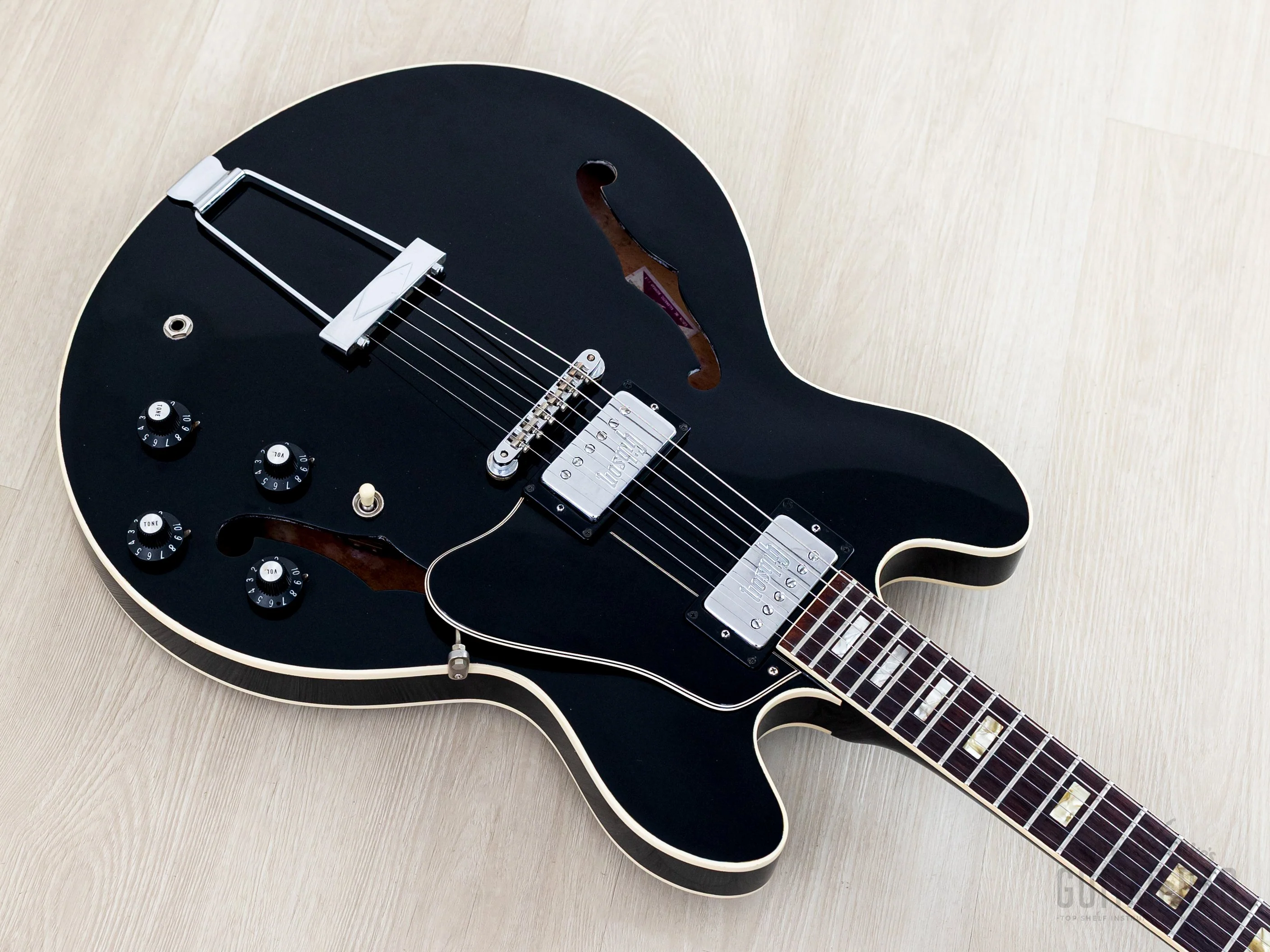 1972 Gibson ES-335 TD Vintage Semi-Hollow Guitar Ebony w/ Embossed T Tops & Case, Gord Miller - Image 9