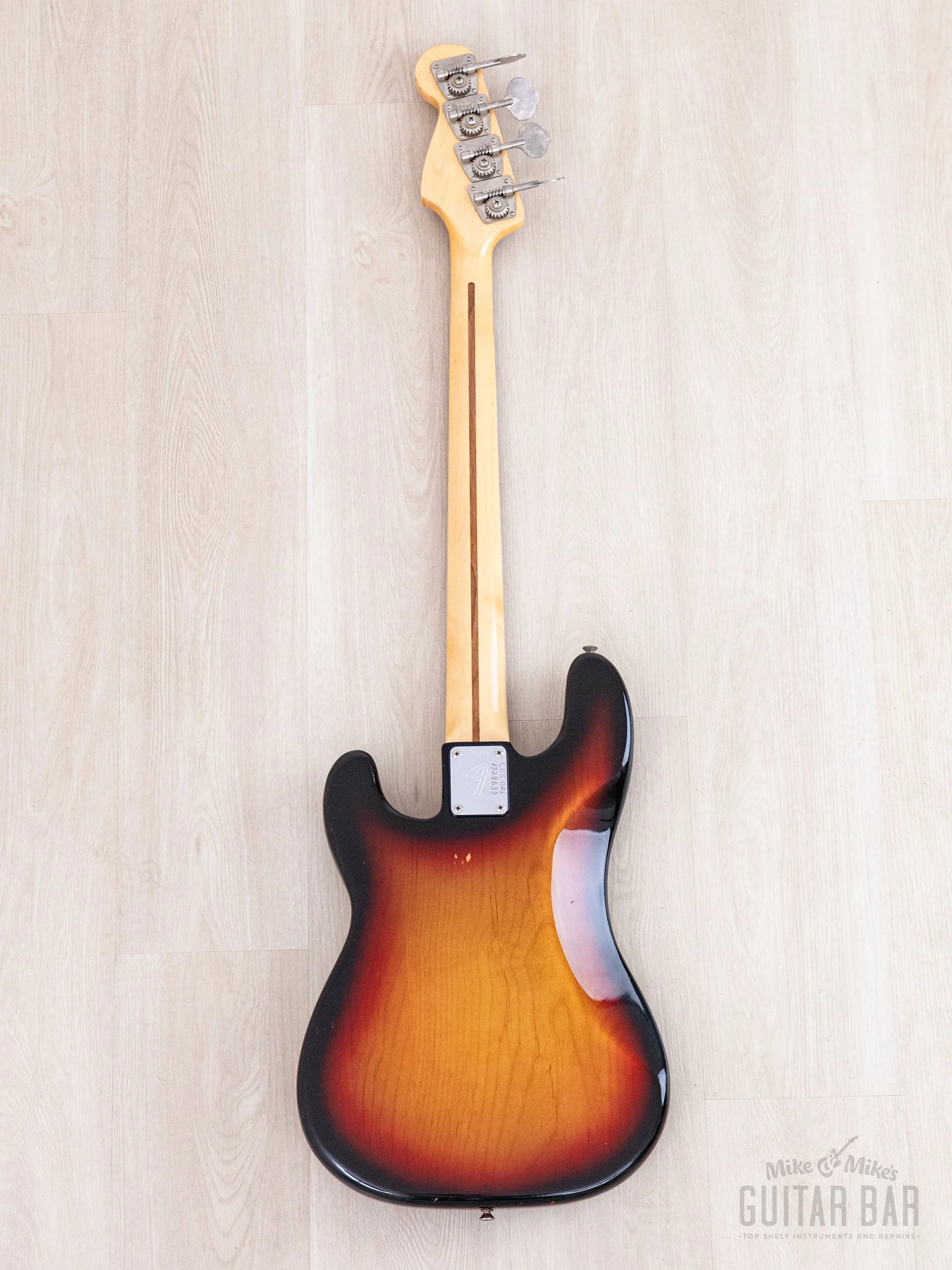 1973 Fender Precision Bass Sunburst Vintage Bass, Lightweight w/ "A" 1 1/2" Nut & Case - Image 3