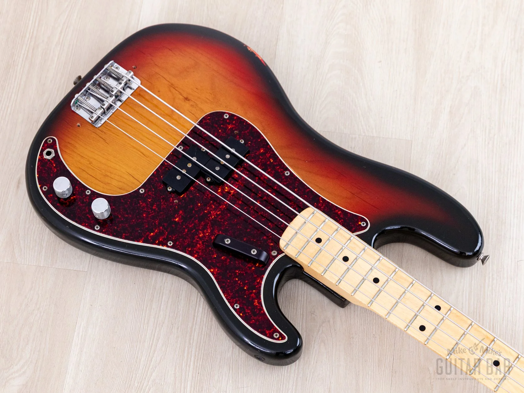 1973 Fender Precision Bass Sunburst Vintage Bass, Lightweight w/ "A" 1 1/2" Nut & Case - Image 7
