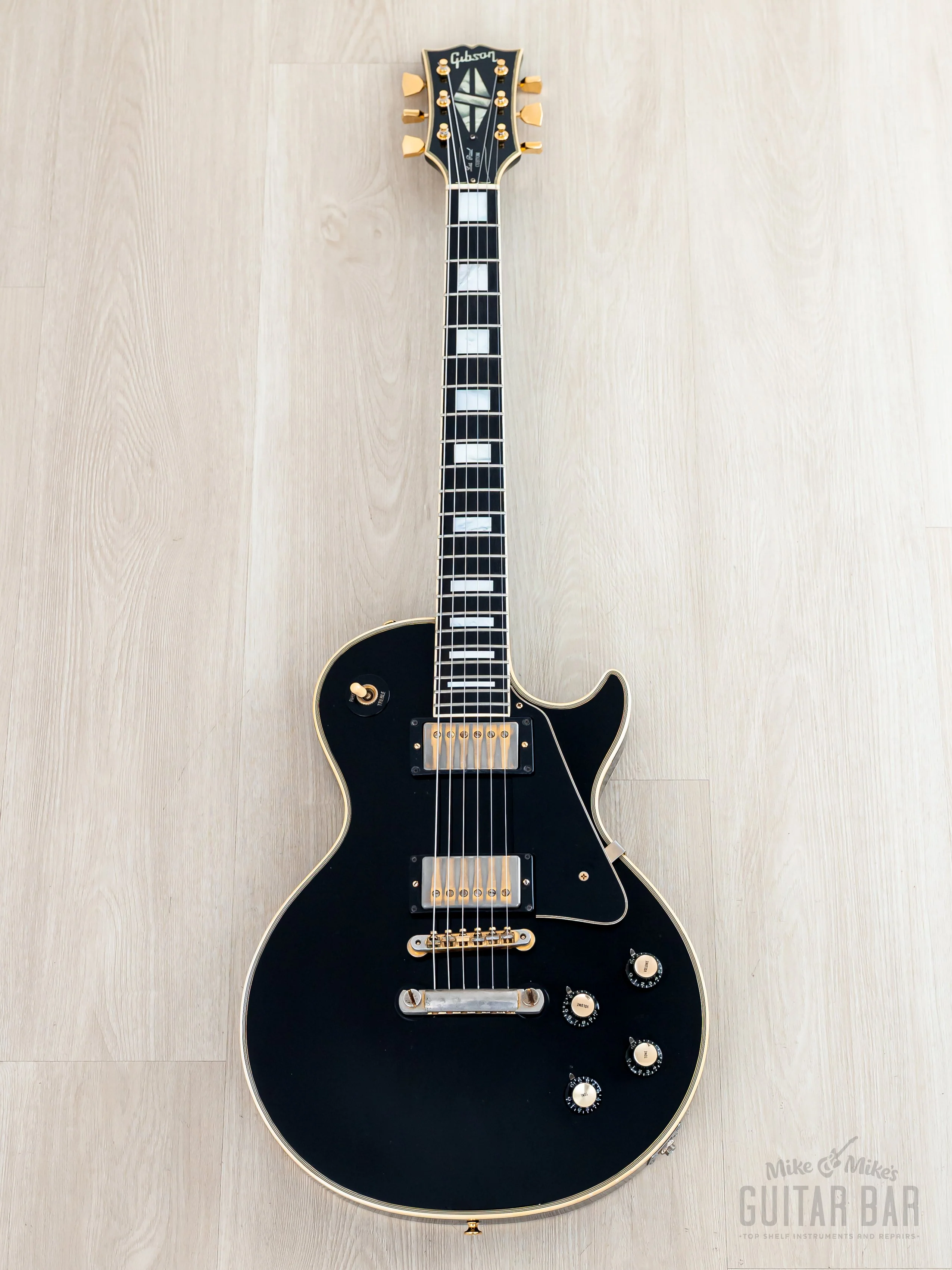 1973 Gibson Les Paul Custom Black Beauty Vintage Guitar w/ T Tops, Case - Image 2