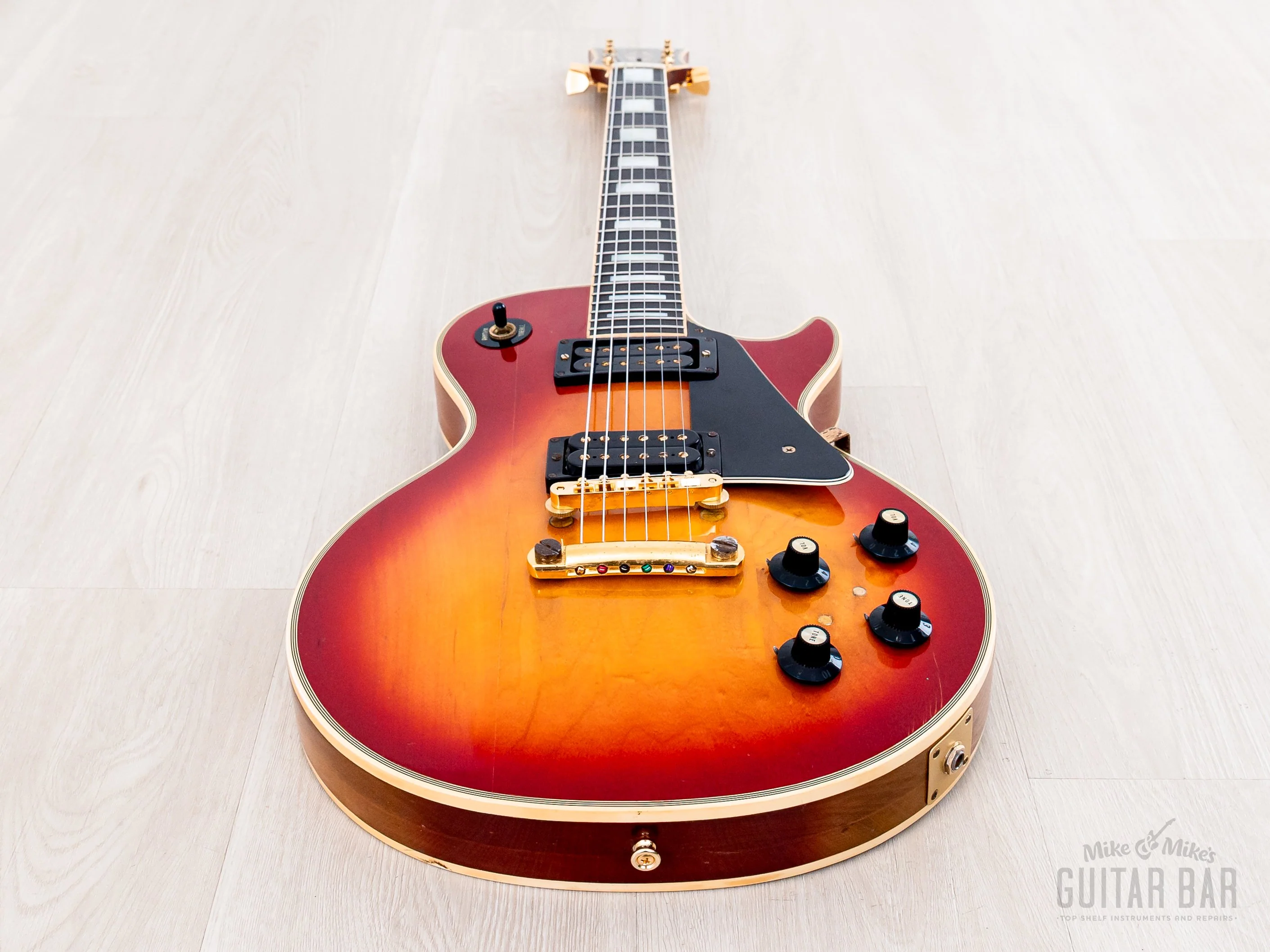 1973 Gibson Les Paul Custom Vintage Guitar Cherry Sunburst w/ T Tops, Case - Image 10