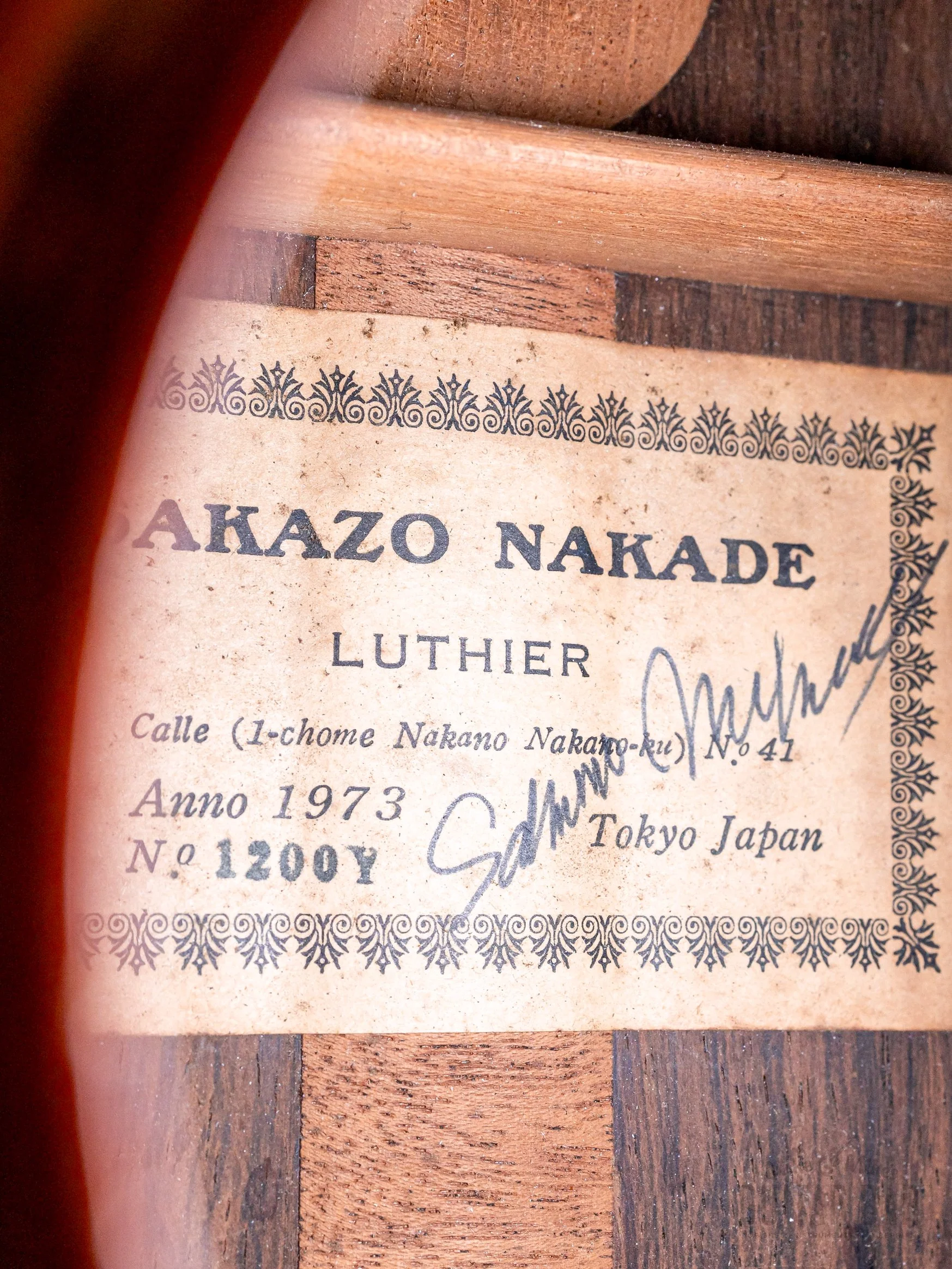 1973 Sakazo Nakade No. 1200Y Vintage Classical Guitar, Spruce + Brazilian Rosewood w/ Case - Image 6