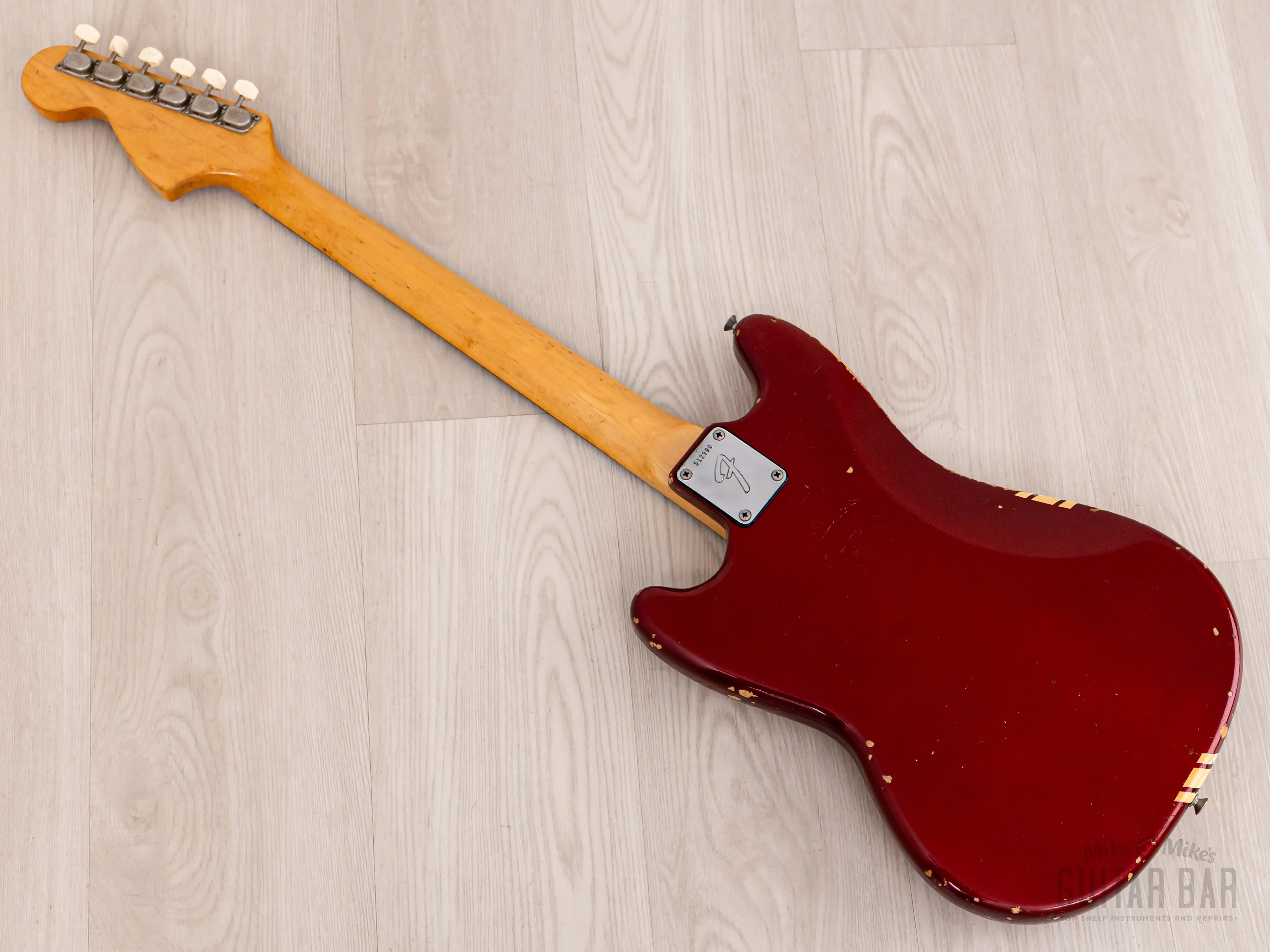 1974 Fender Competition Mustang Vintage Offset Guitar Competition Red w/ Case - Image 13