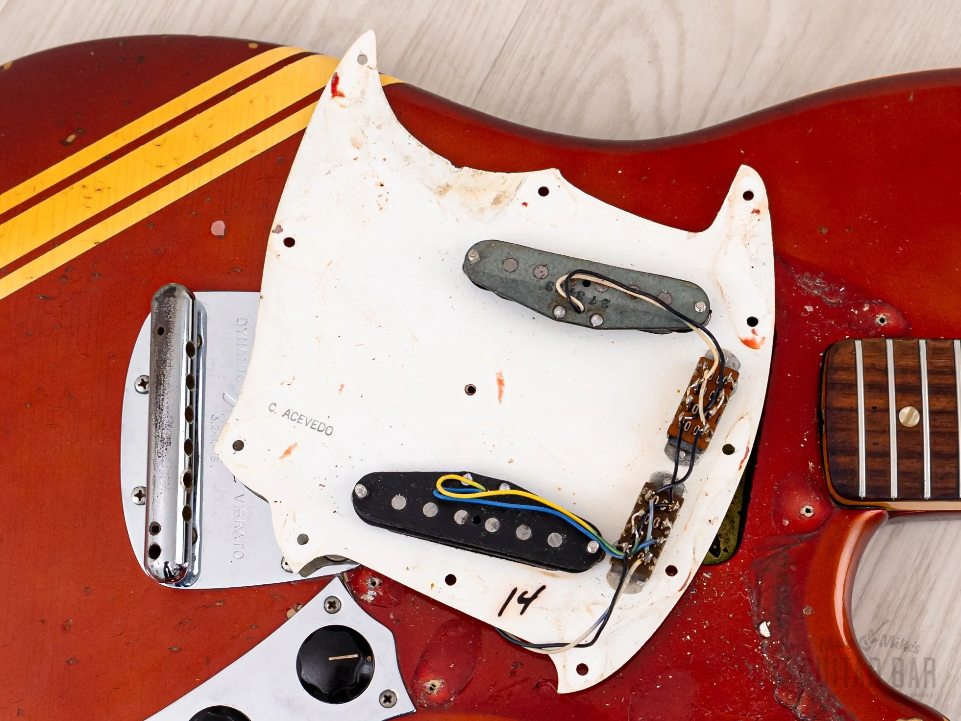 1974 Fender Competition Mustang Vintage Offset Guitar Competition Red w/ Case - Image 21