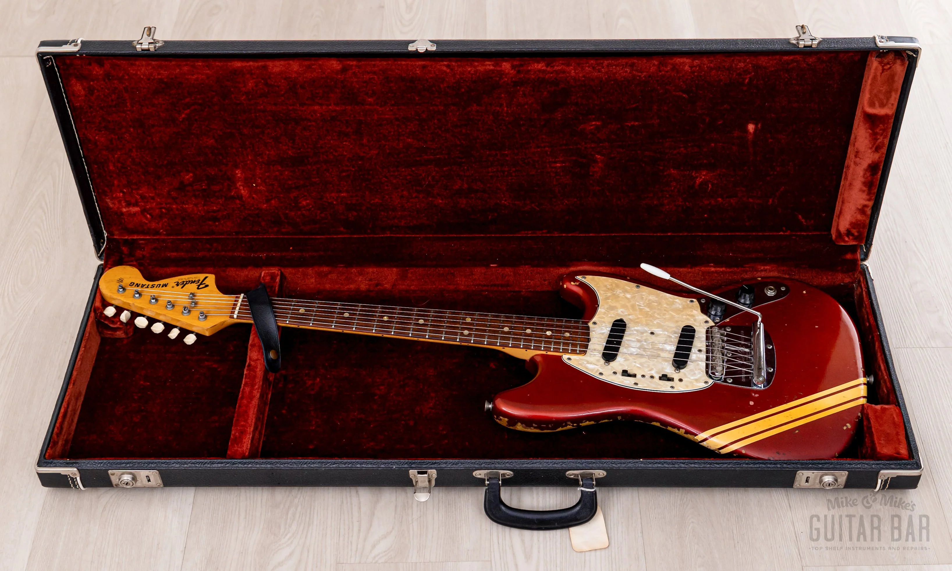 1974 Fender Competition Mustang Vintage Offset Guitar Competition Red w/ Case - Image 24