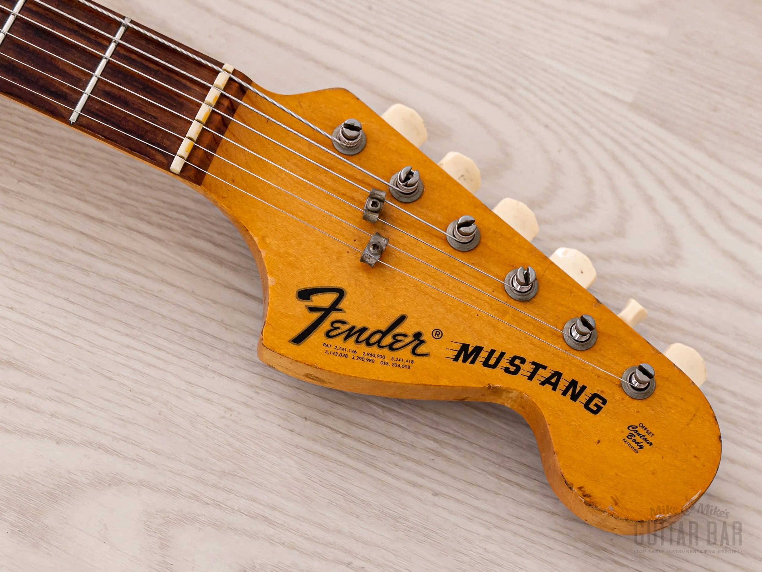 1974 Fender Competition Mustang Vintage Offset Guitar Competition Red w/ Case - Image 4