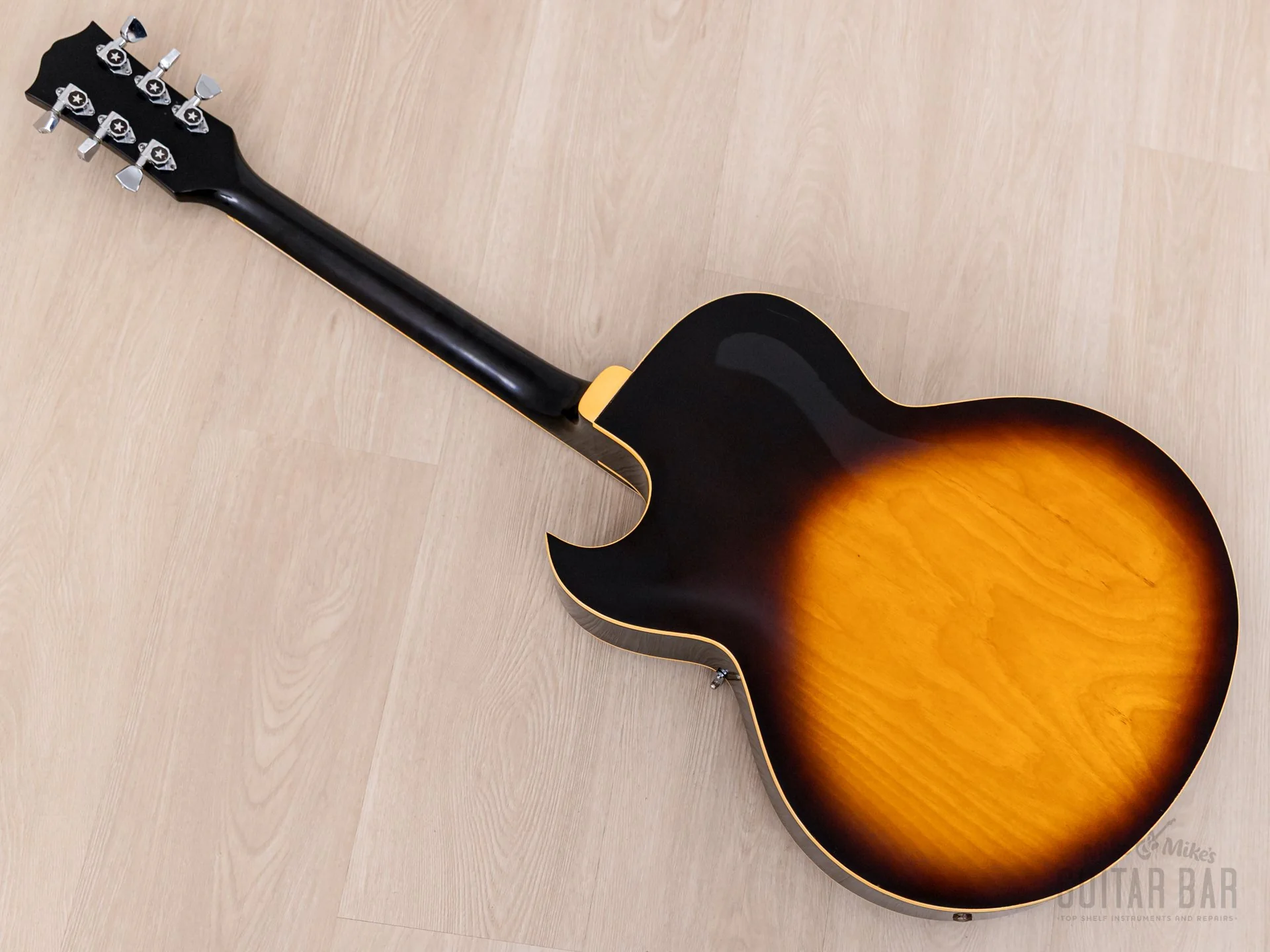 1974 Greco S-55 Vintage Hollowbody Guitar ES-175-Spec Sunburst w/ Embossed Pickups & Case, Japan Fujigen - Image 12
