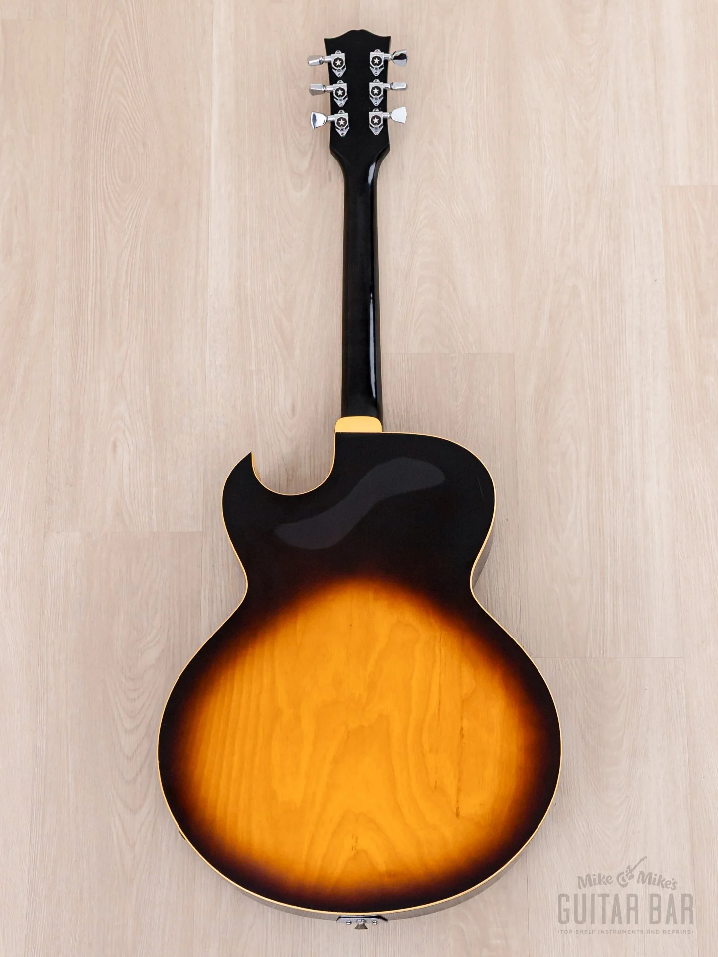 1974 Greco S-55 Vintage Hollowbody Guitar ES-175-Spec Sunburst w/ Embossed Pickups & Case, Japan Fujigen - Image 3