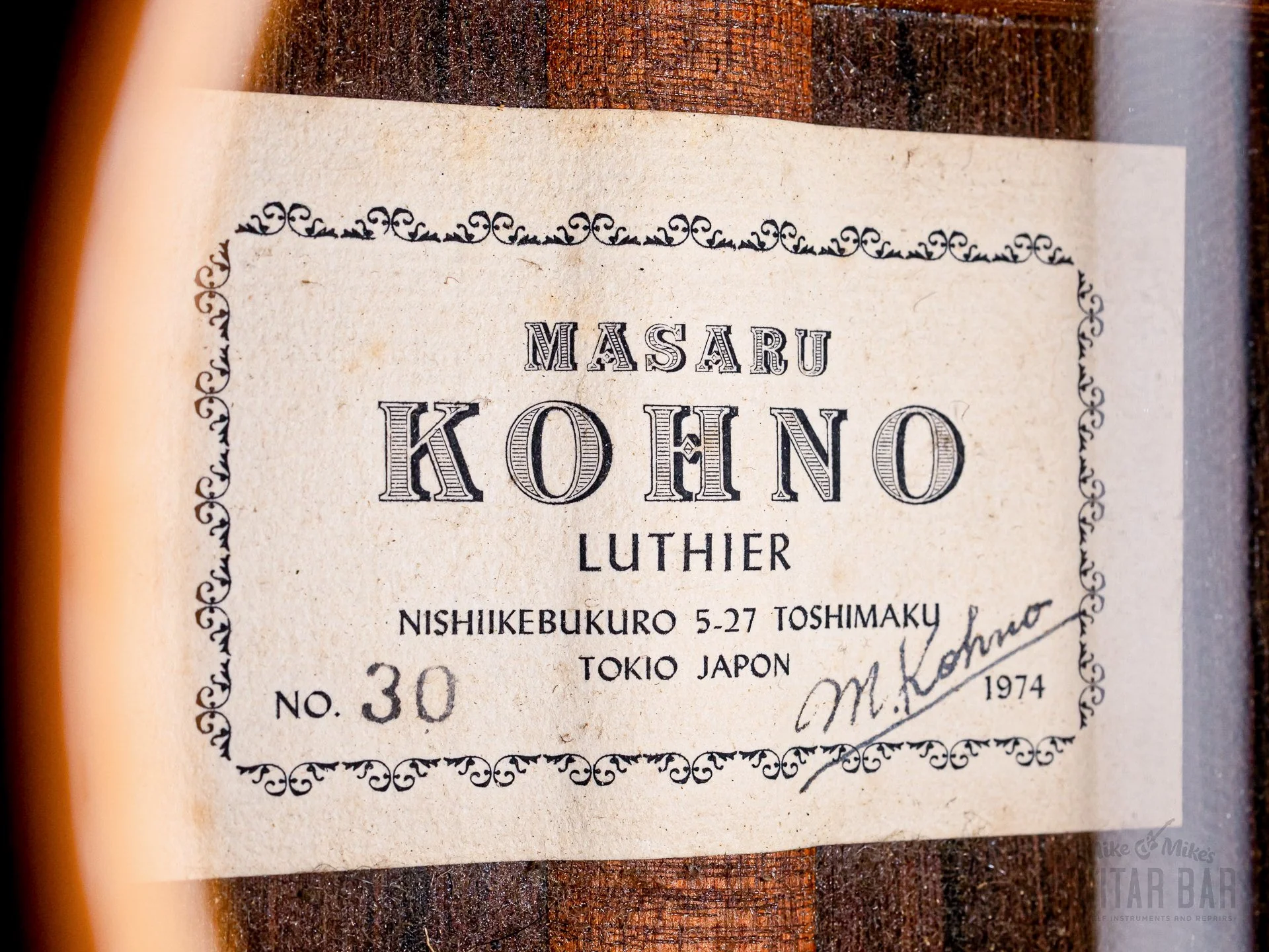1974 Masaru Kohno No. 30 Vintage Classical Guitar, Spruce + Rosewood w/ Case - Image 6