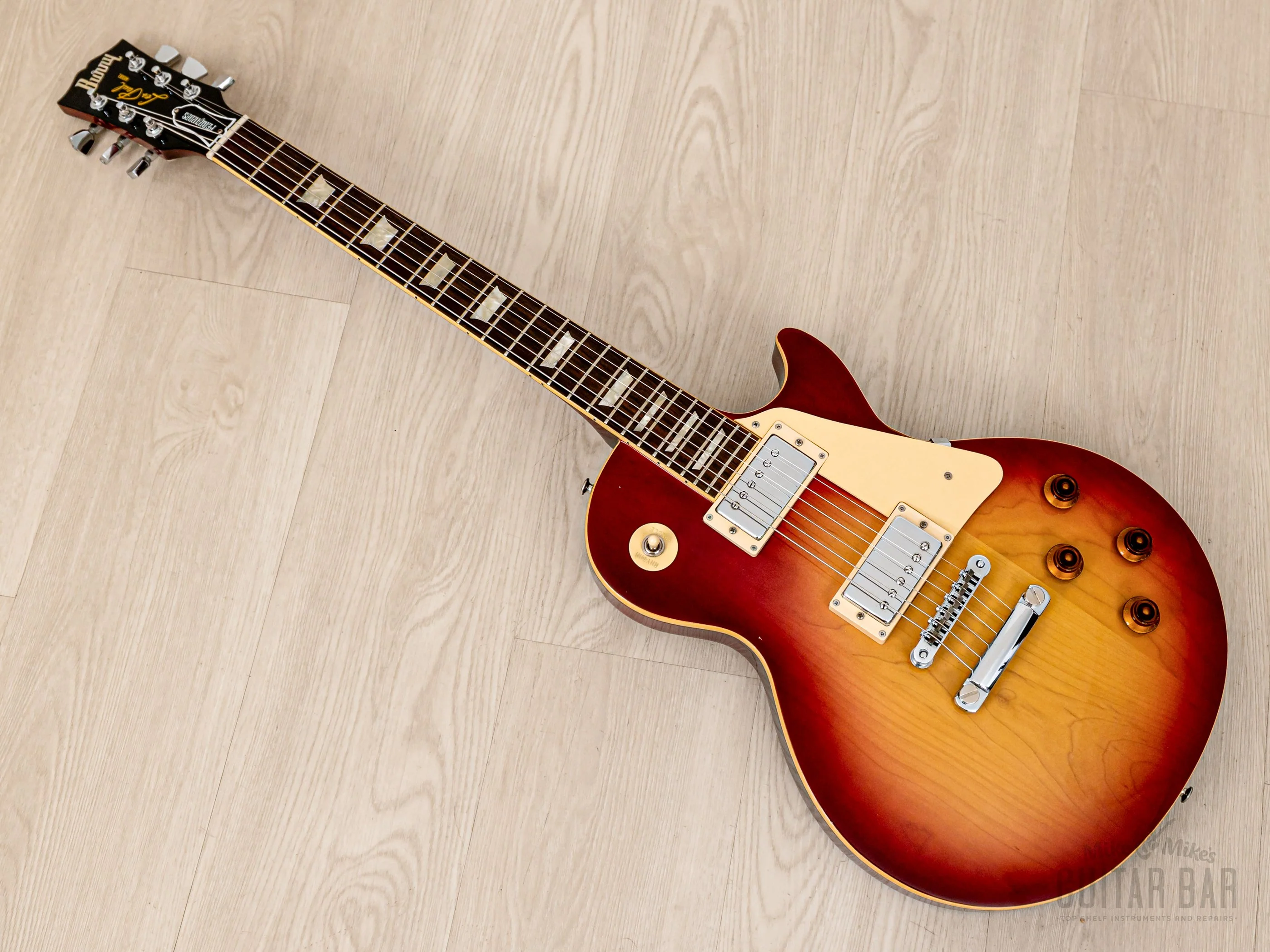 1975 Burny FLG-70 Les Paul Standard Vintage Guitar Cherry Sunburst, Near-Mint w/ Case, Japan Fernandes - Image 11