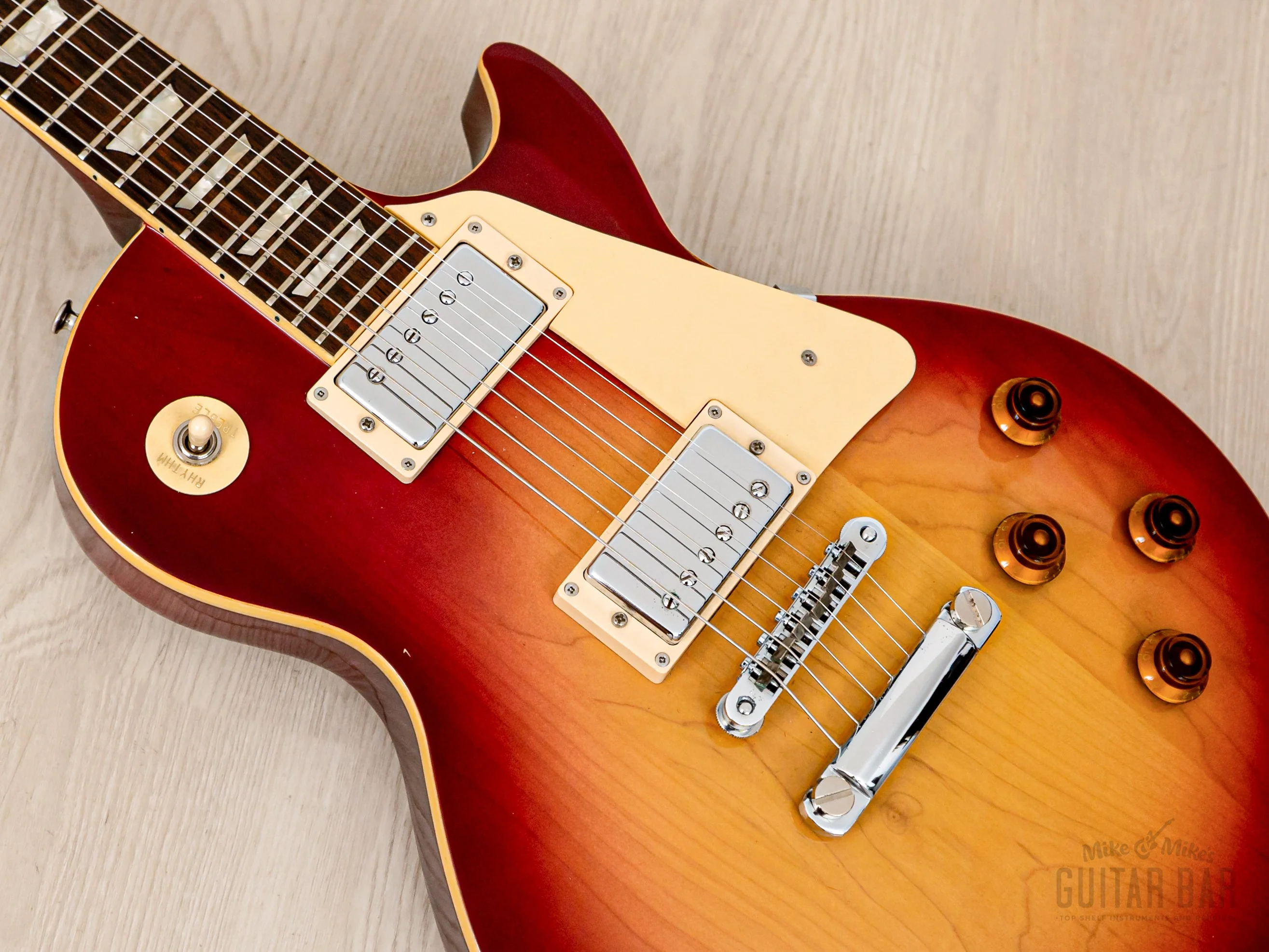 1975 Burny FLG-70 Les Paul Standard Vintage Guitar Cherry Sunburst, Near-Mint w/ Case, Japan Fernandes - Image 7
