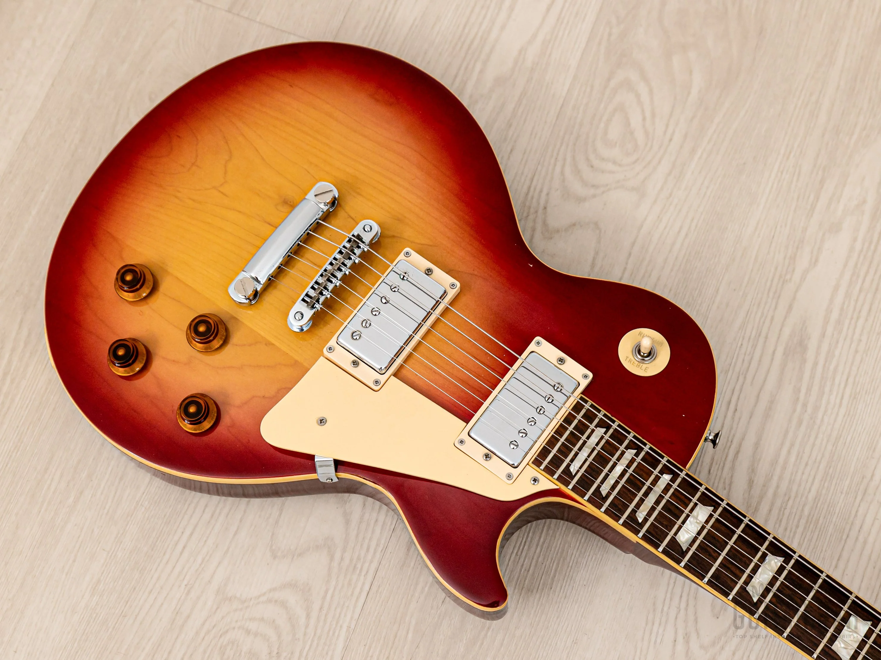 1975 Burny FLG-70 Les Paul Standard Vintage Guitar Cherry Sunburst, Near-Mint w/ Case, Japan Fernandes - Image 8