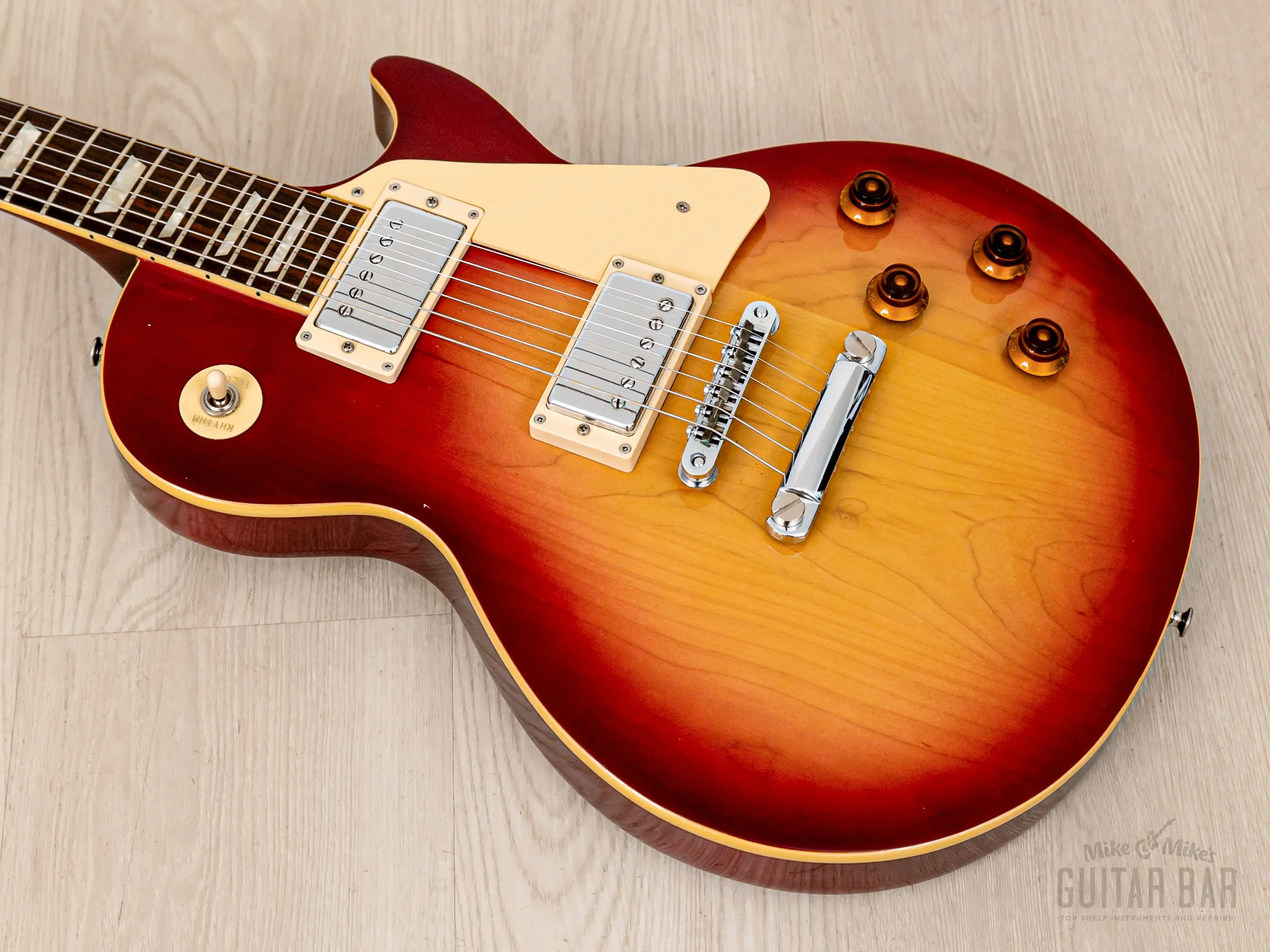 1975 Burny FLG-70 Les Paul Standard Vintage Guitar Cherry Sunburst, Near-Mint w/ Case, Japan Fernandes - Image 9