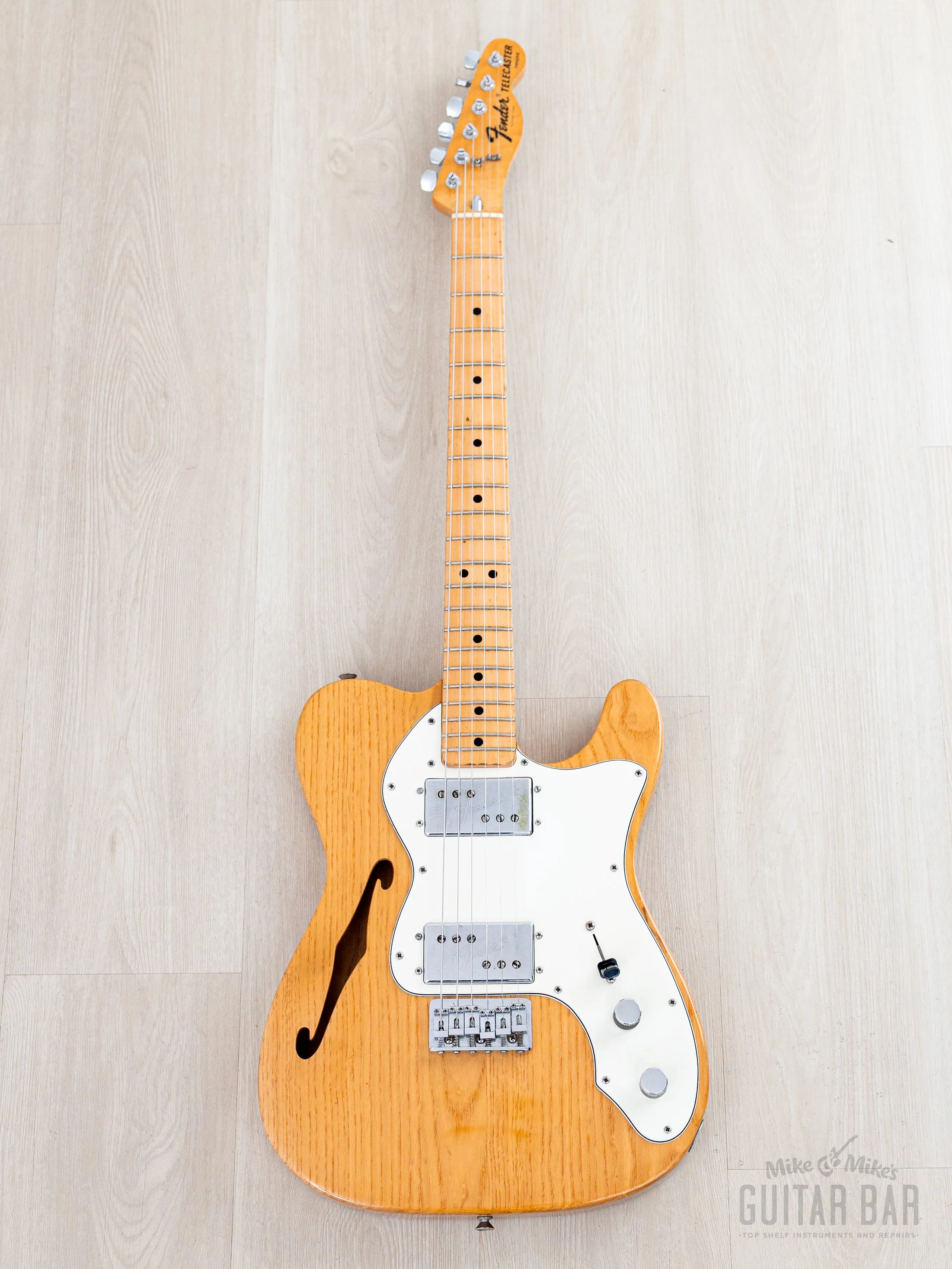 1975 Fender Telecaster Thinline Vintage Semi-Hollow Guitar Natural Ash w/ Seth Lover-Designed CuNiFe Wide Range, Case - Image 2