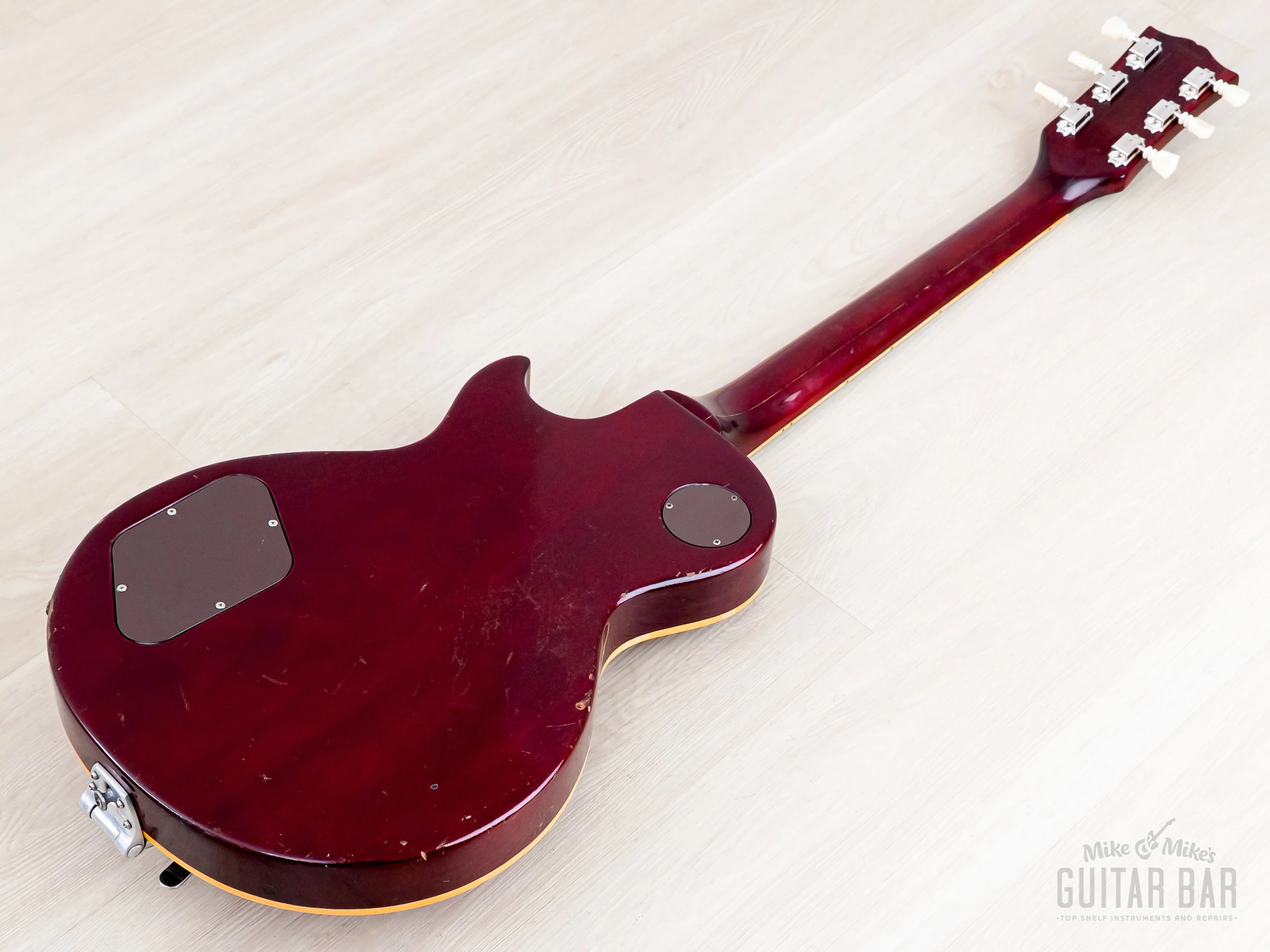 1975 Gibson Les Paul Deluxe Vintage Guitar Cherry, Humbucker Conversion w/ 57 Classic PAFs, Bigsby B7 & Case - Image 14