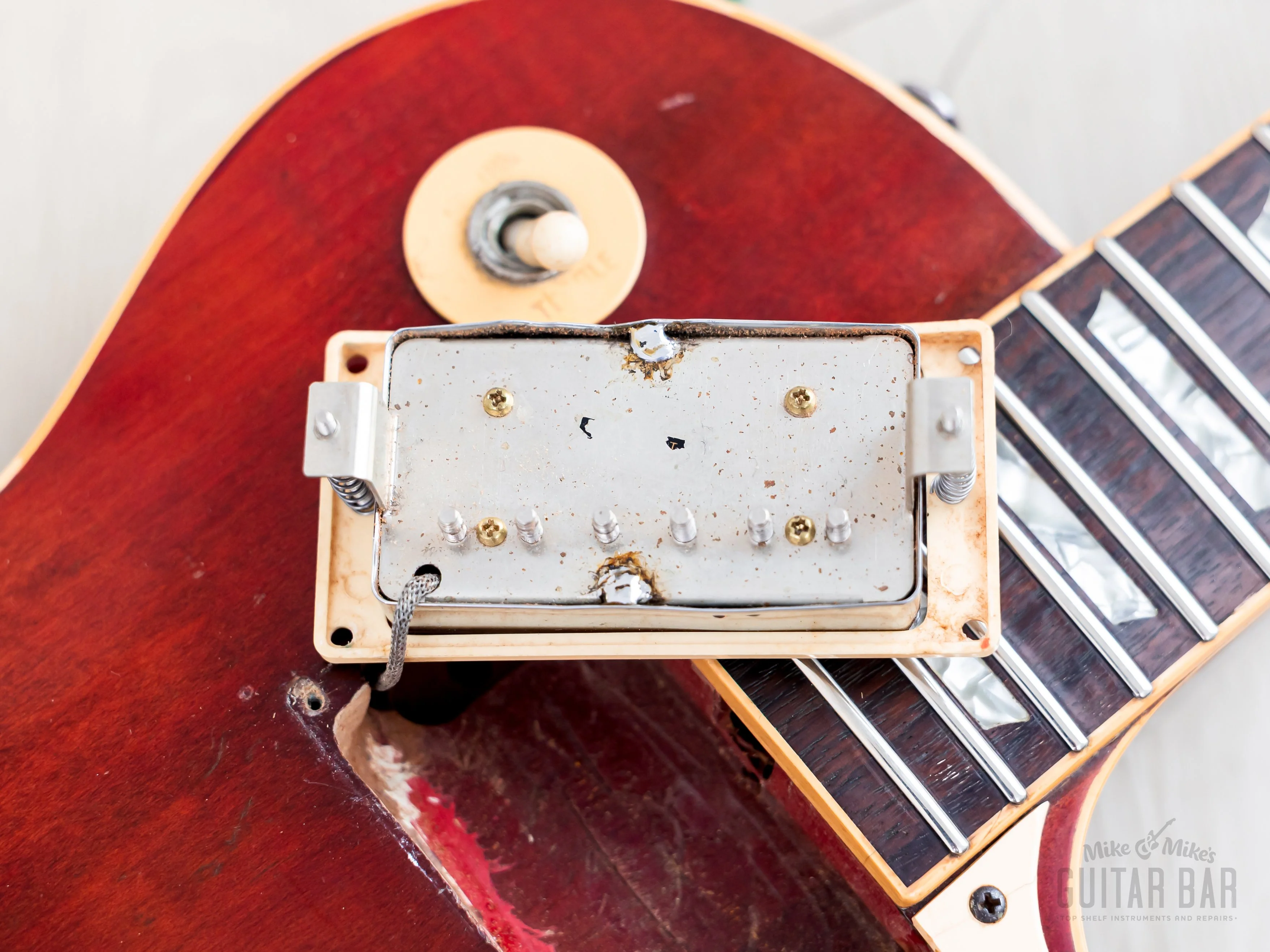 1975 Gibson Les Paul Deluxe Vintage Guitar Cherry, Humbucker Conversion w/ 57 Classic PAFs, Bigsby B7 & Case - Image 19