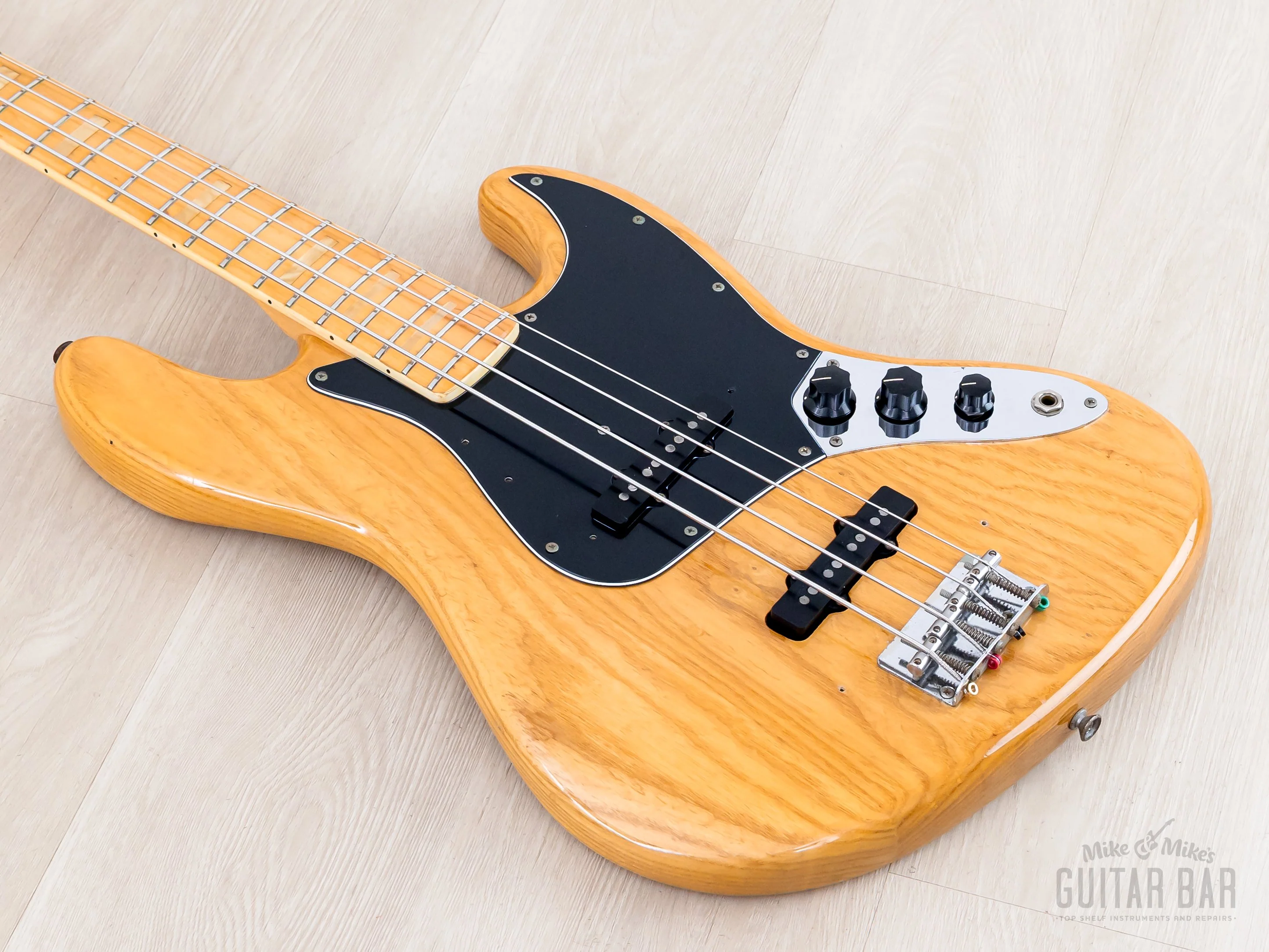1976 Fender Jazz Bass Natural Ash w/ Pearl Blocks + Binding, Case - Image 10