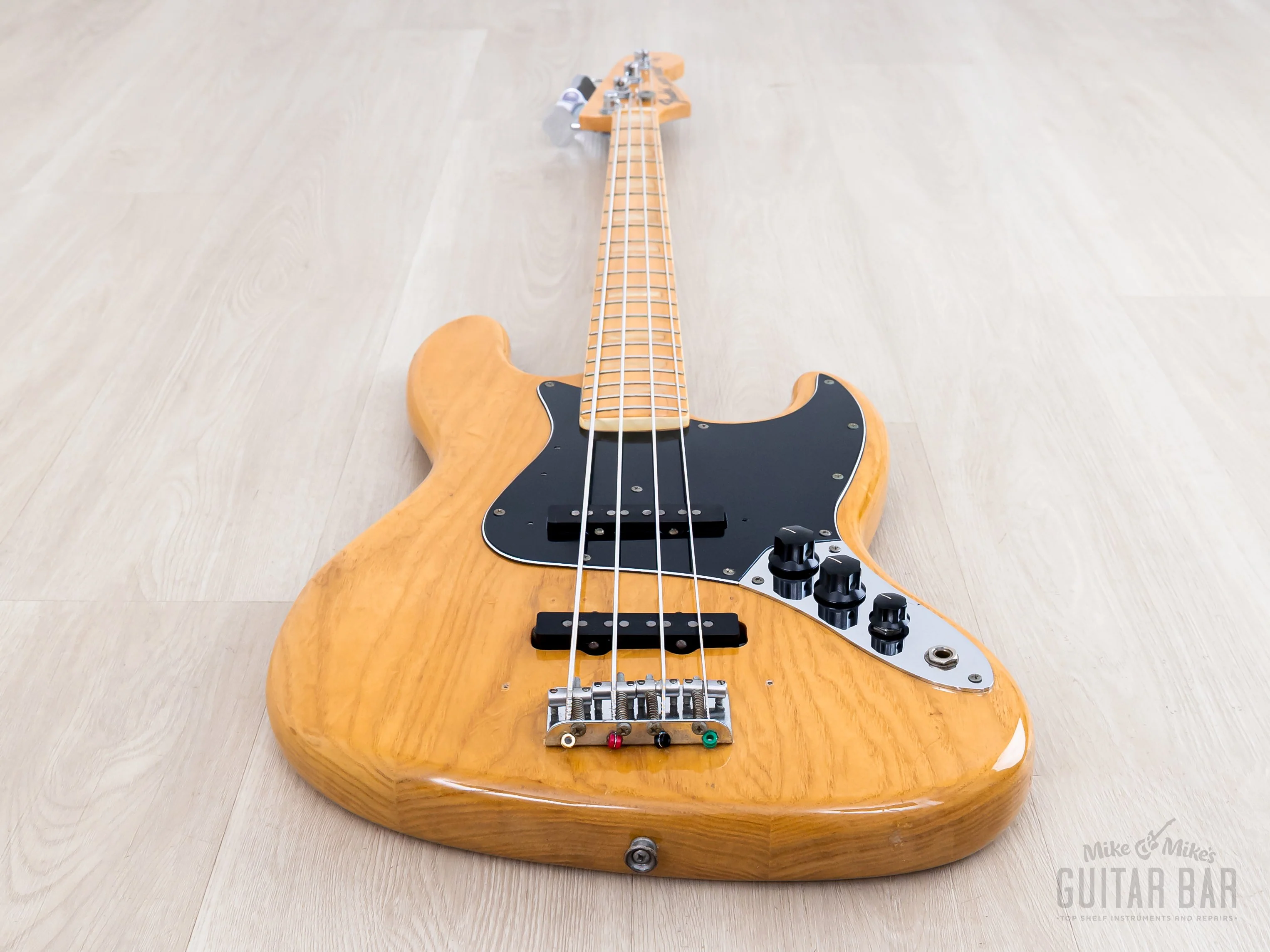 1976 Fender Jazz Bass Natural Ash w/ Pearl Blocks + Binding, Case - Image 11
