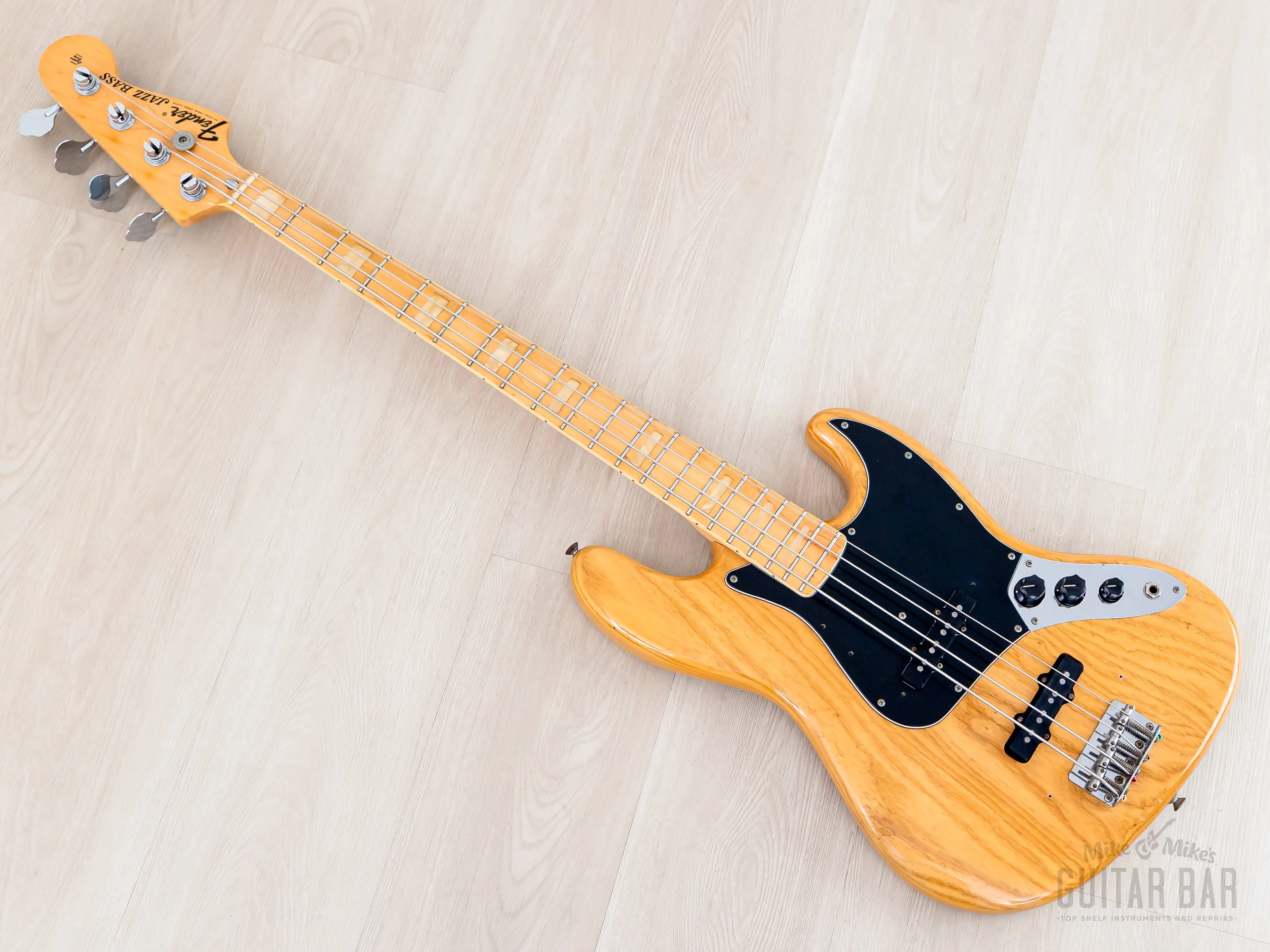 1976 Fender Jazz Bass Natural Ash w/ Pearl Blocks + Binding, Case - Image 12
