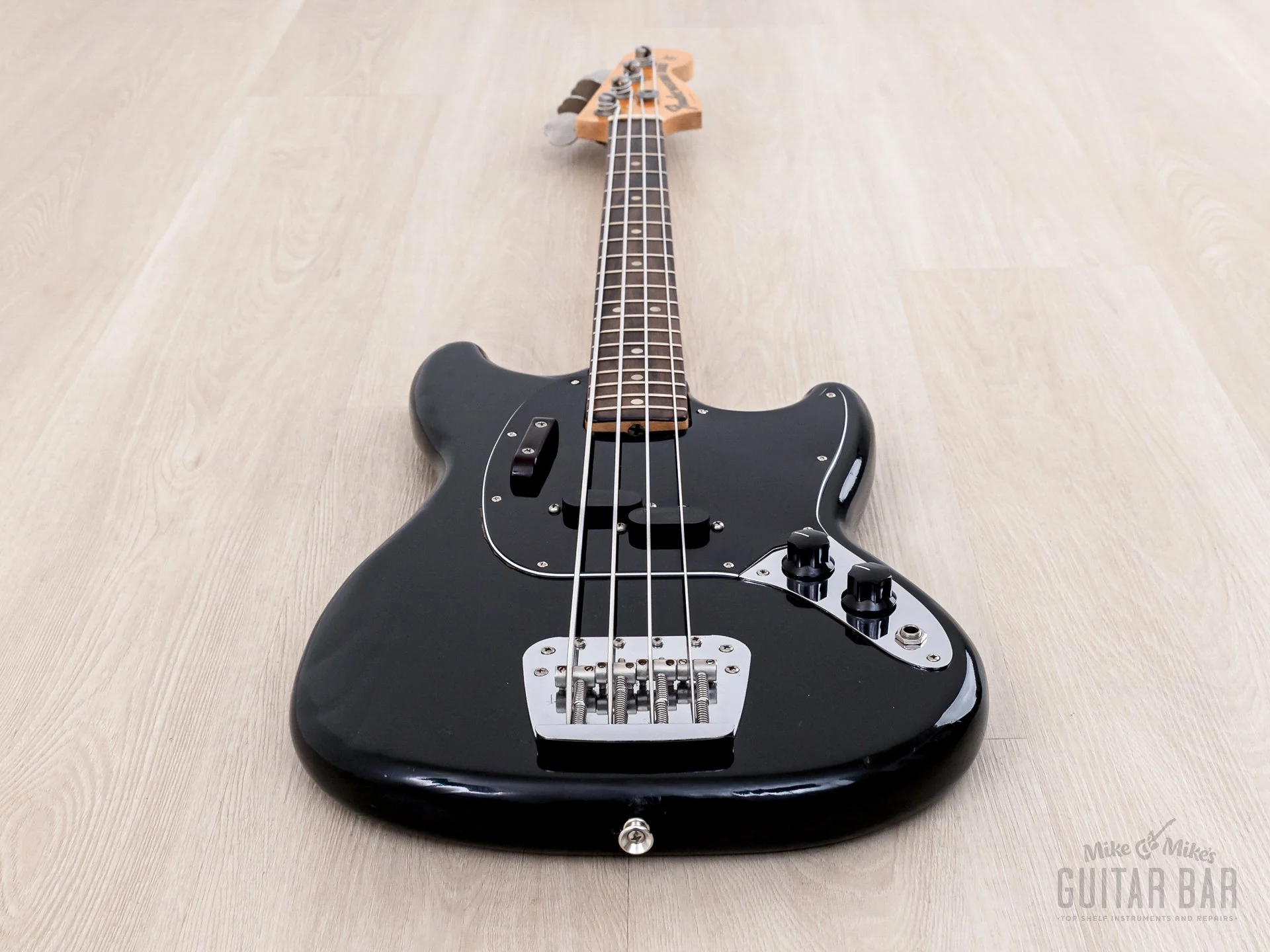 1976 Fender Mustang Bass Vintage Short Scale Bass Black 100% Original w/ Case - Image 11