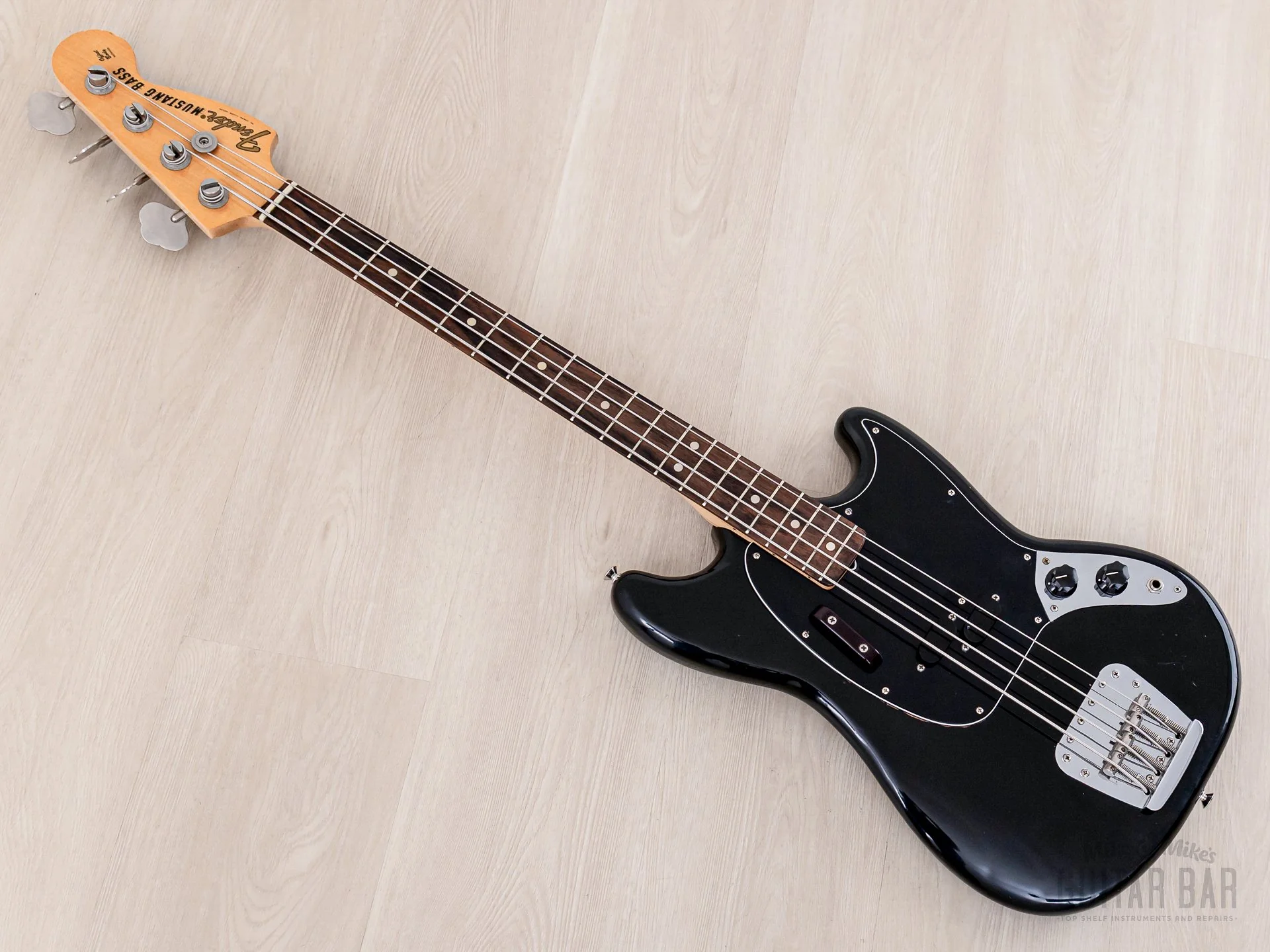 1976 Fender Mustang Bass Vintage Short Scale Bass Black 100% Original w/ Case - Image 12