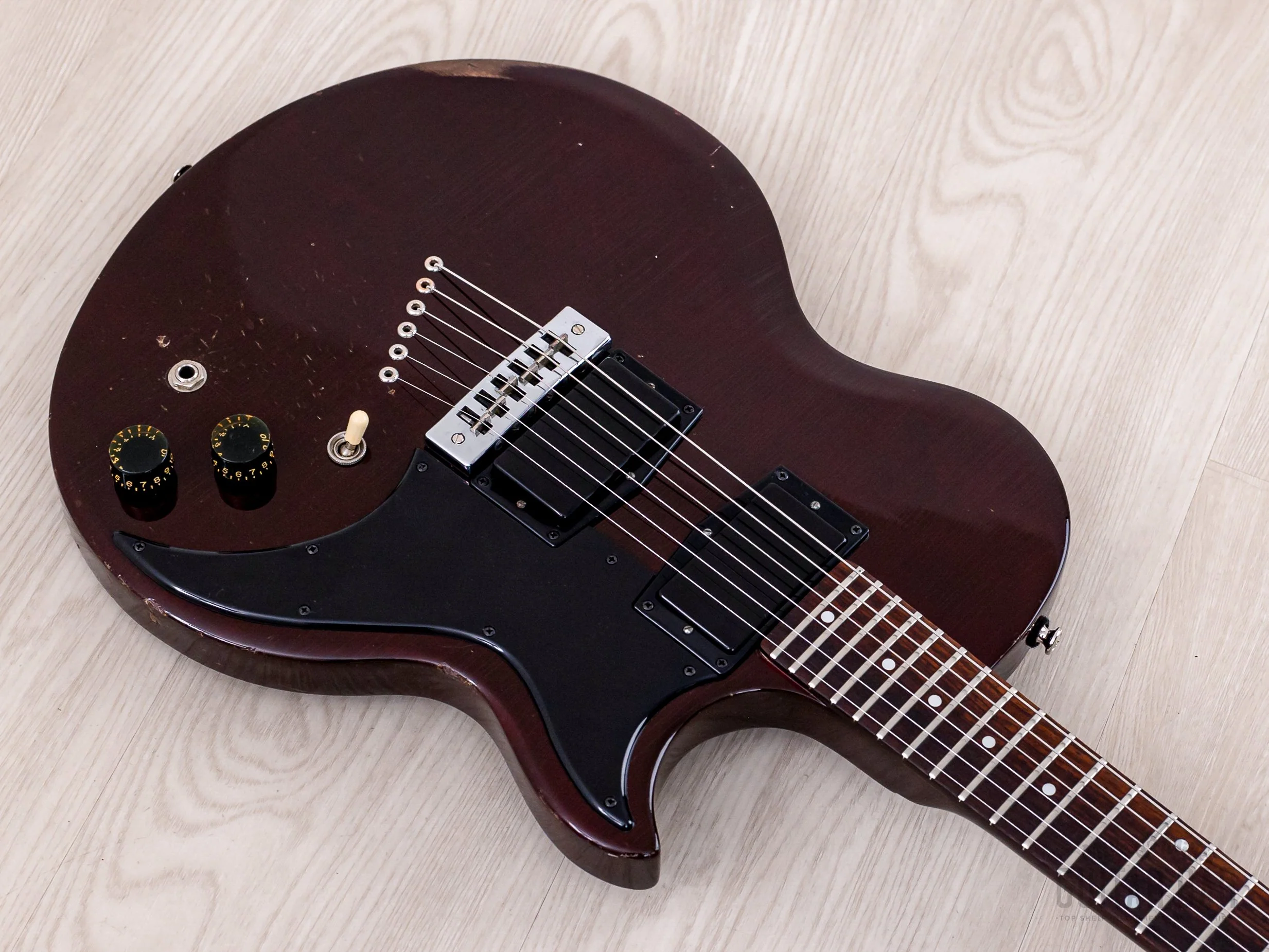 1976 Gibson L6-S Deluxe Vintage Electric Guitar Wine Red, 100% Original w/ Case - Image 8