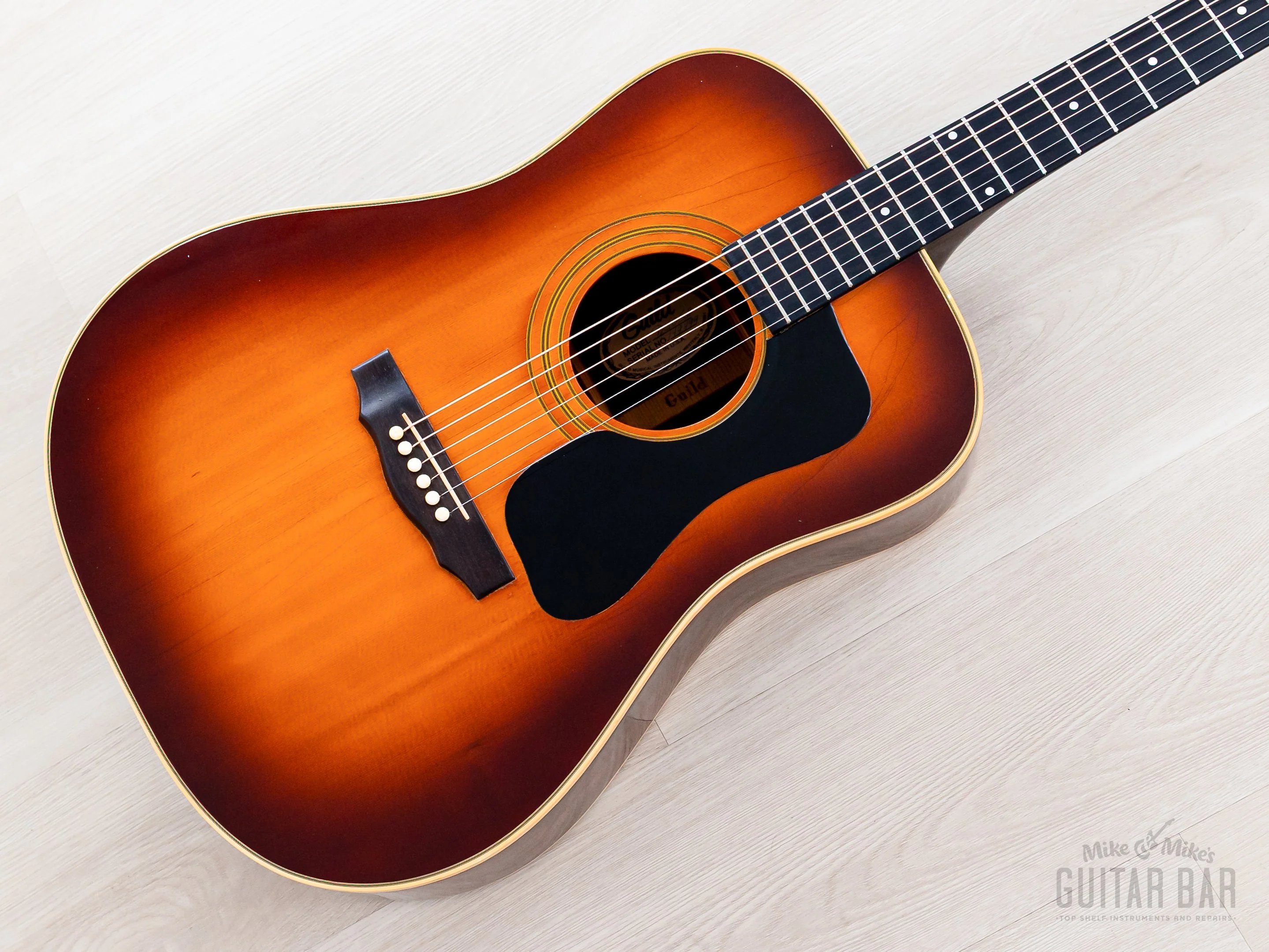 1976 Guild D-50 Bluegrass Special Vintage Dreadnought Acoustic Guitar Sunburst w/ Case, USA Westerly