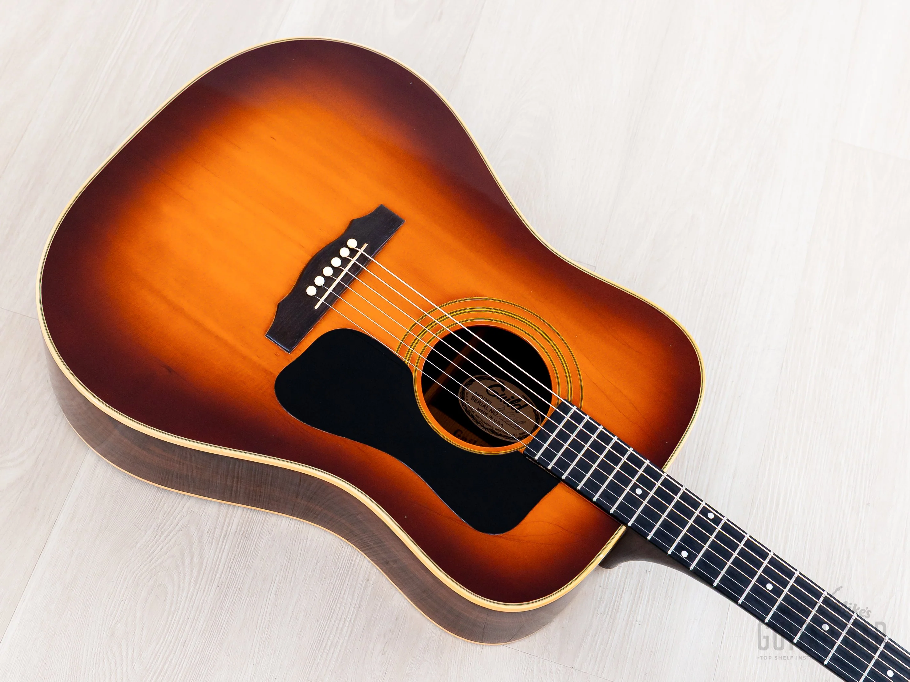 1976 Guild D-50 Bluegrass Special Vintage Dreadnought Acoustic Guitar Sunburst w/ Case, USA Westerly - Image 11