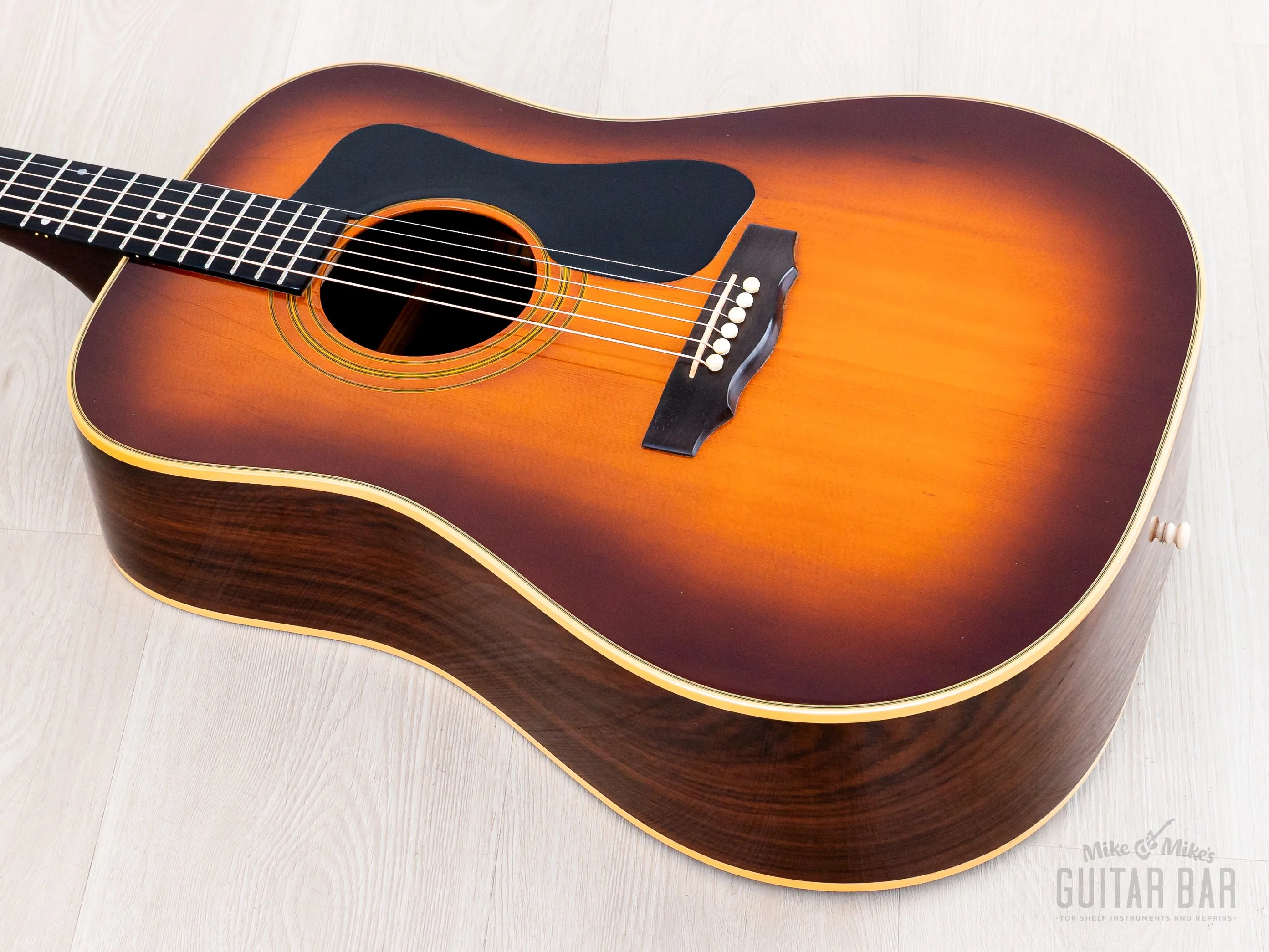 1976 Guild D-50 Bluegrass Special Vintage Dreadnought Acoustic Guitar Sunburst w/ Case, USA Westerly - Image 12