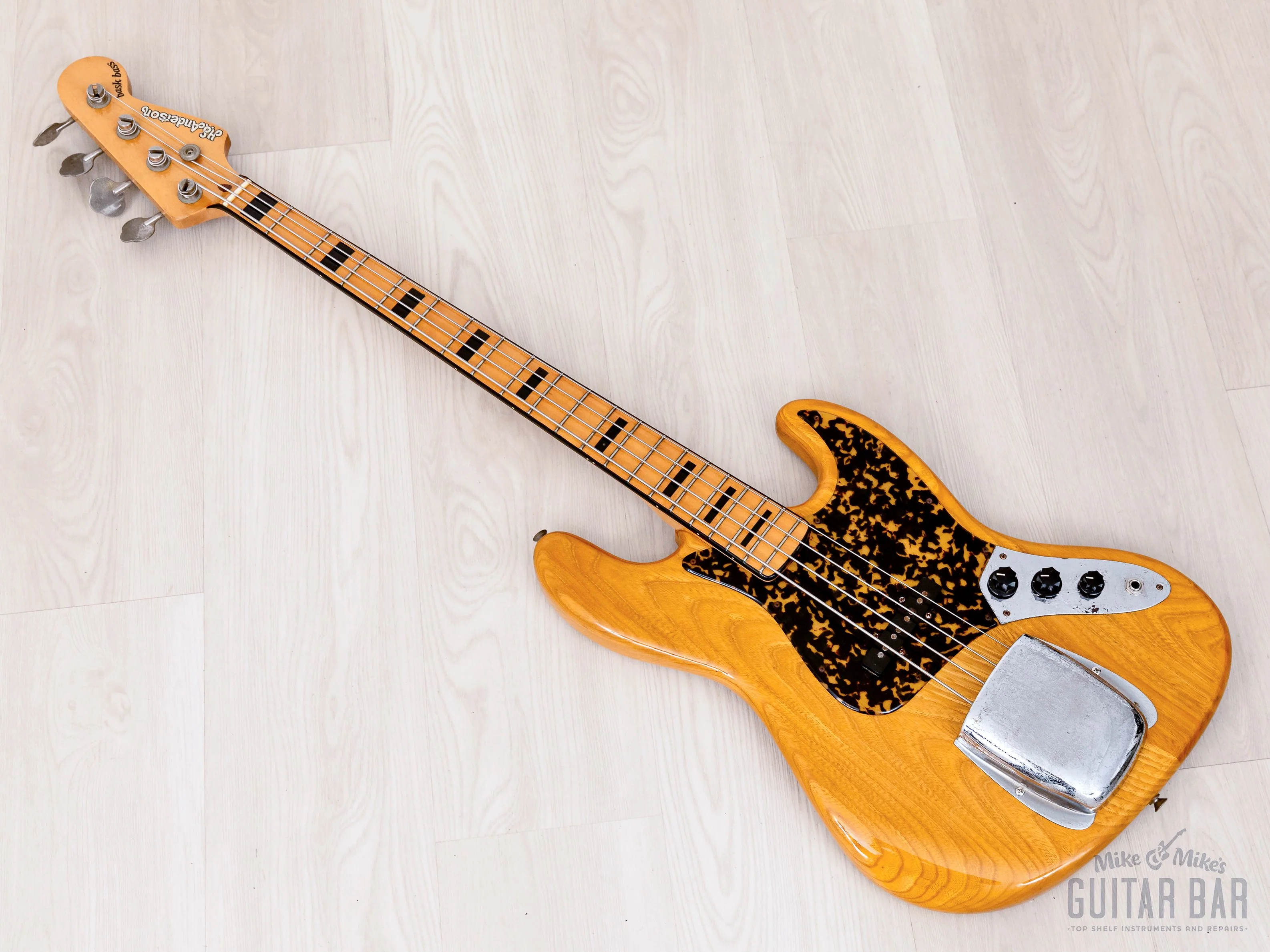 1976 H.S. Anderson Bask Bass HS-B1 Vintage Jazz Bass Natural Ash, Japan - Image 12