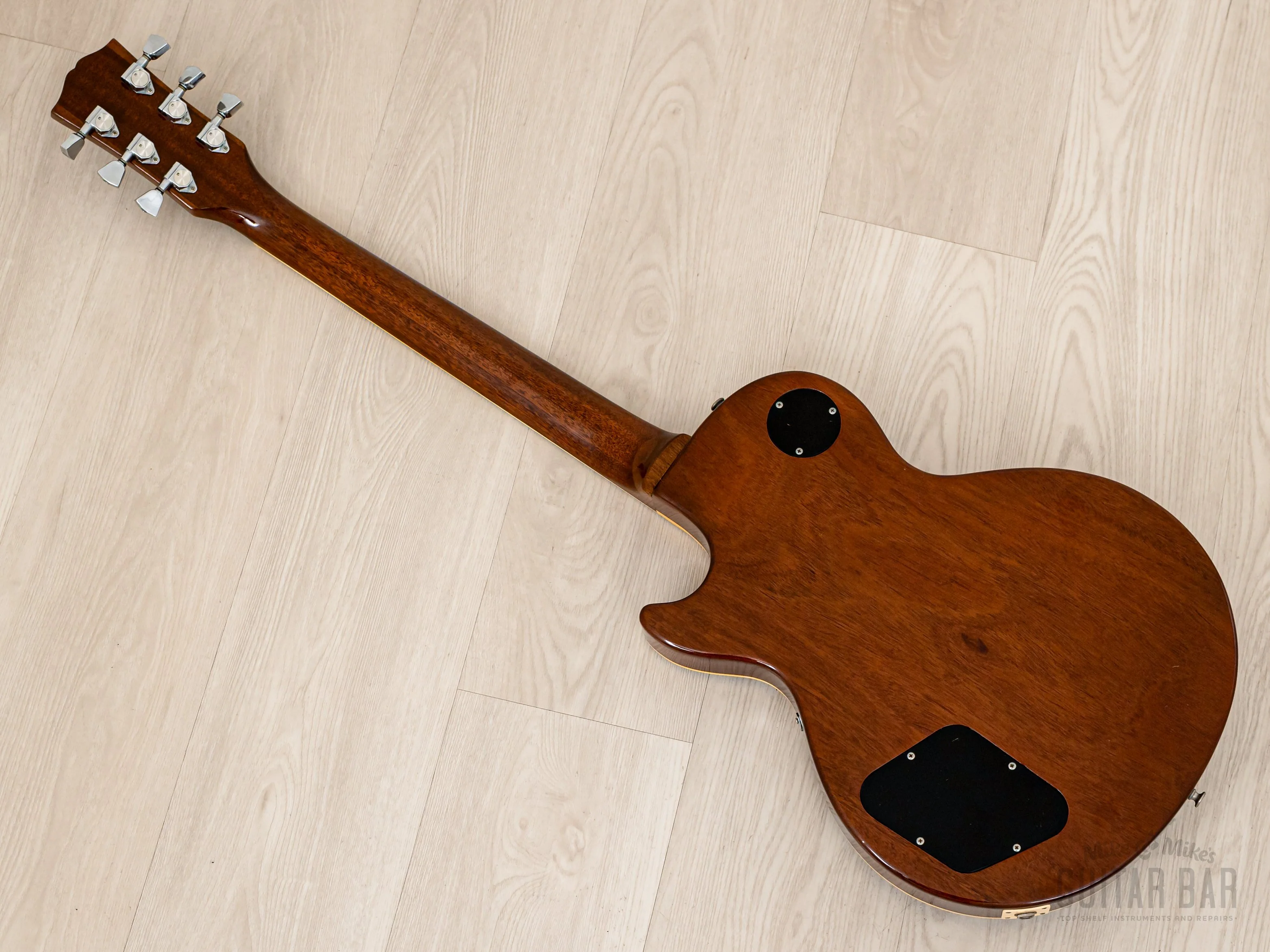 1977 Burny FLG-70 Les Paul Standard Vintage Guitar Tobacco Sunburst w/ Zebra Bobbins & Case, Japan Fernandes - Image 12