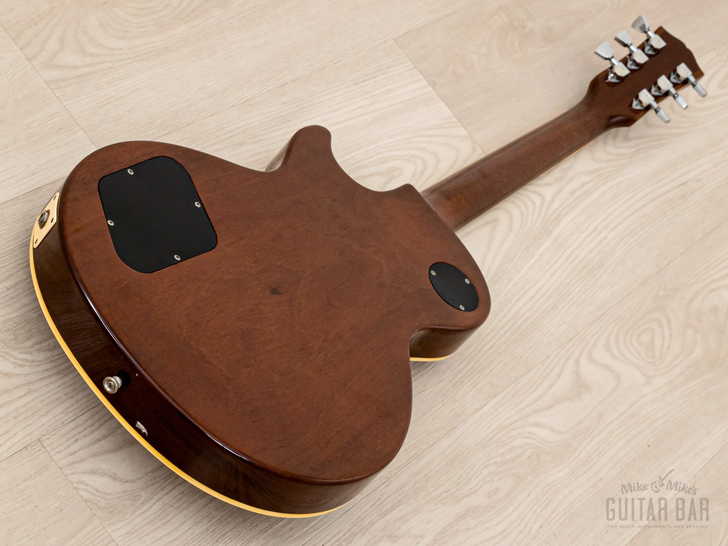 1977 Burny FLG-70 Les Paul Standard Vintage Guitar Tobacco Sunburst w/ Zebra Bobbins & Case, Japan Fernandes - Image 13