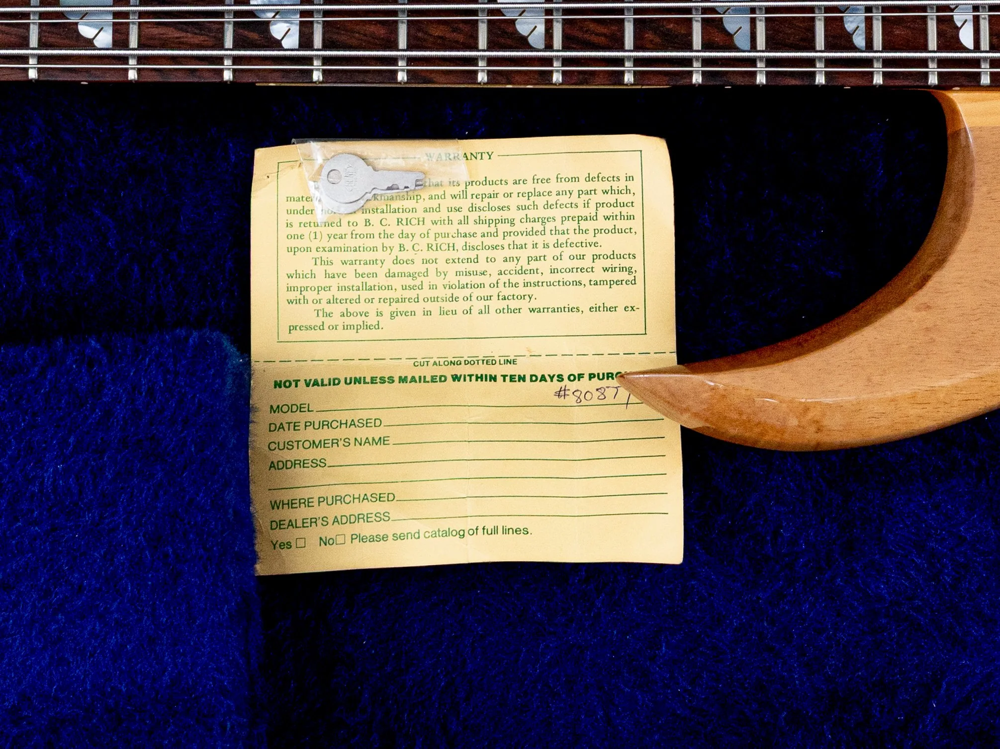 1978 BC Rich Bich 8-String Vintage Neck Through Bass Natural Koa w/ Case & Hangtag - Image 16
