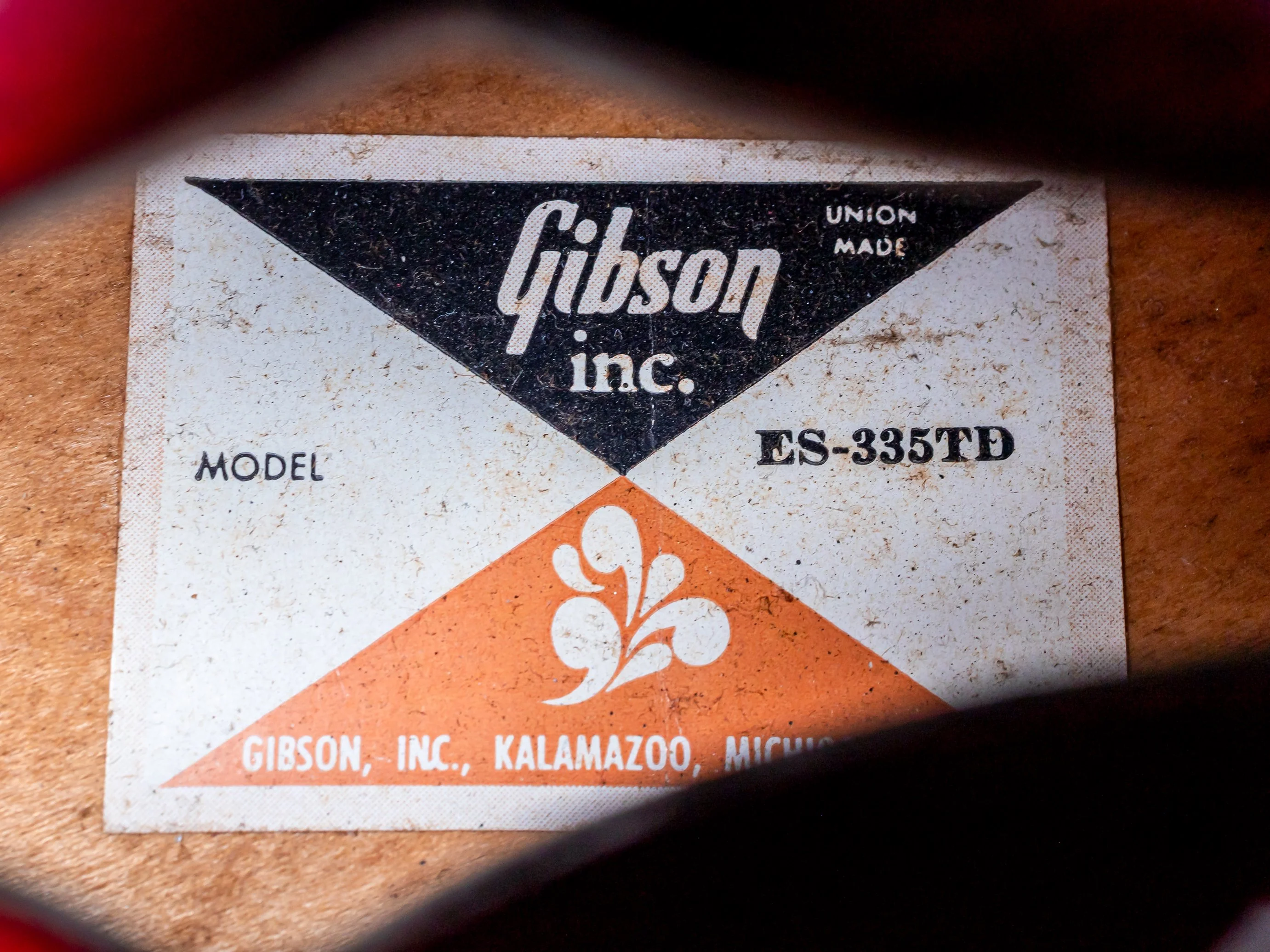 1978 Gibson ES-335 Vintage Semi-Hollow Guitar Wine Red, T-Tops & 1 11/16" Nut w/ Case - Image 6