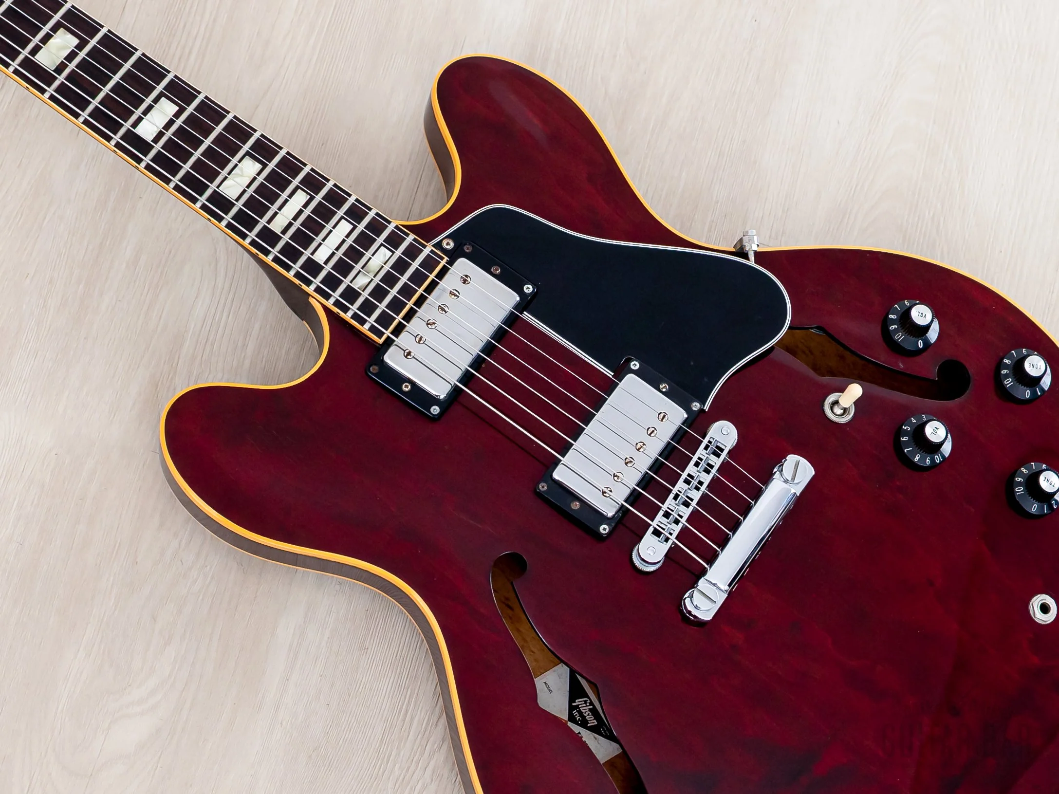 1978 Gibson ES-335 Vintage Semi-Hollow Guitar Wine Red, T-Tops & 1 11/16" Nut w/ Case - Image 8