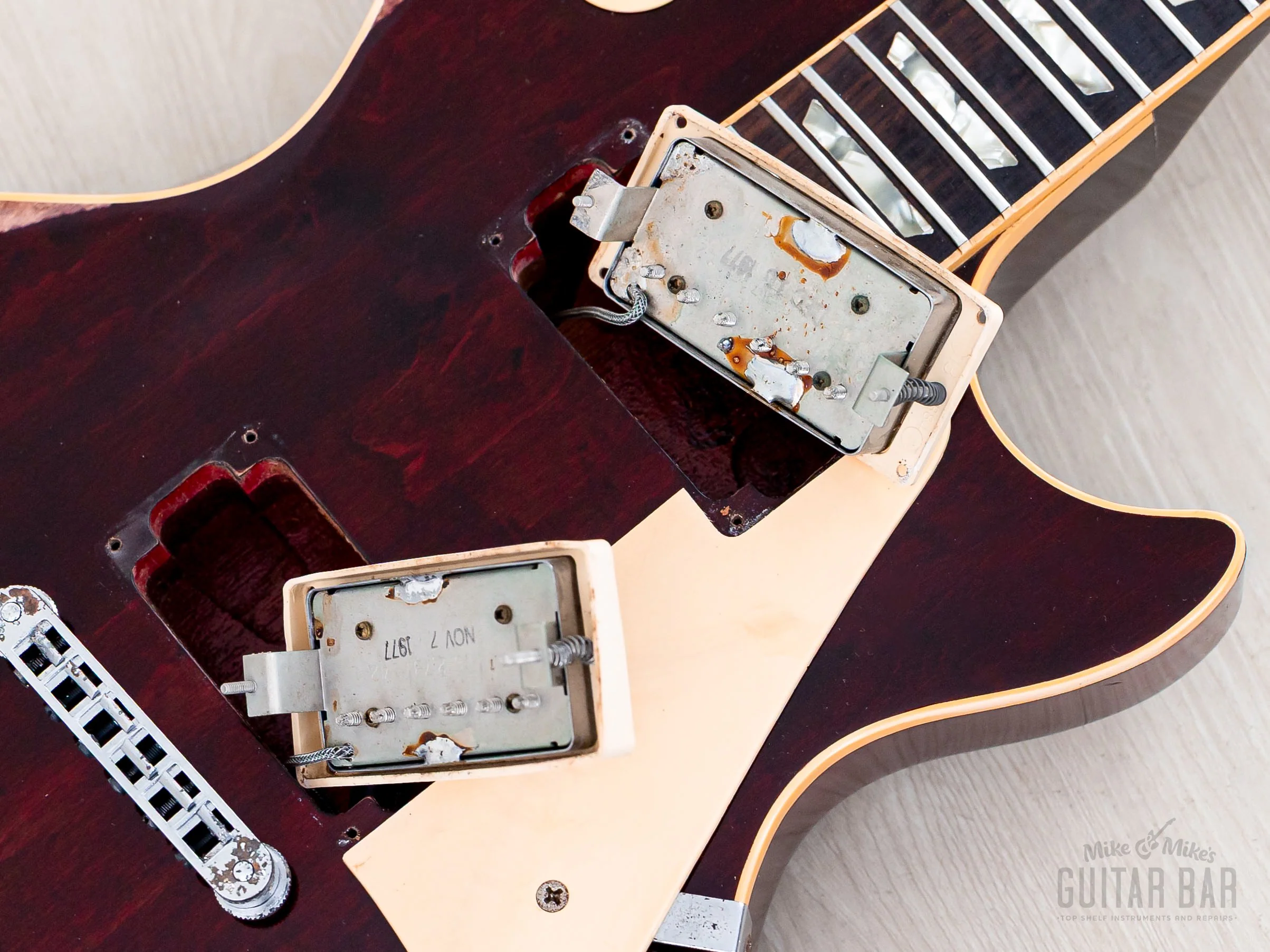 1978 Gibson Les Paul Standard Vintage Guitar Wine Red w/ T Tops - Image 17